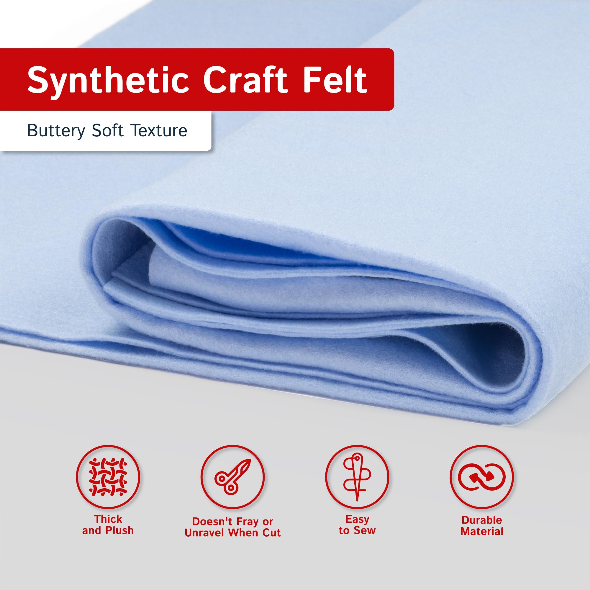 Craft Felt By The Yard 72 Wide X 50 Yd Long - Red