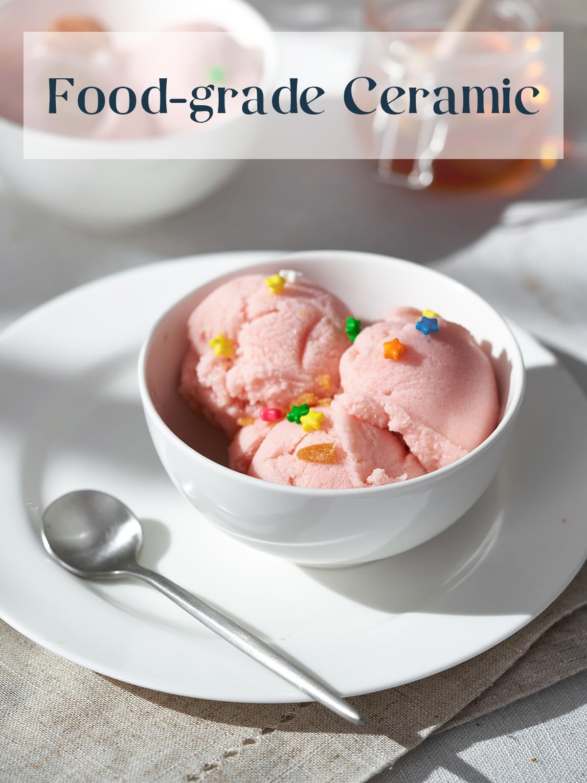 Dowan 10 Oz Small Dessert Bowls - 4.5'' Ceramic Cereal Bowls Set Of 8 - Porcelain White Bowls For Side Dishes, Rice, Ice Cream,