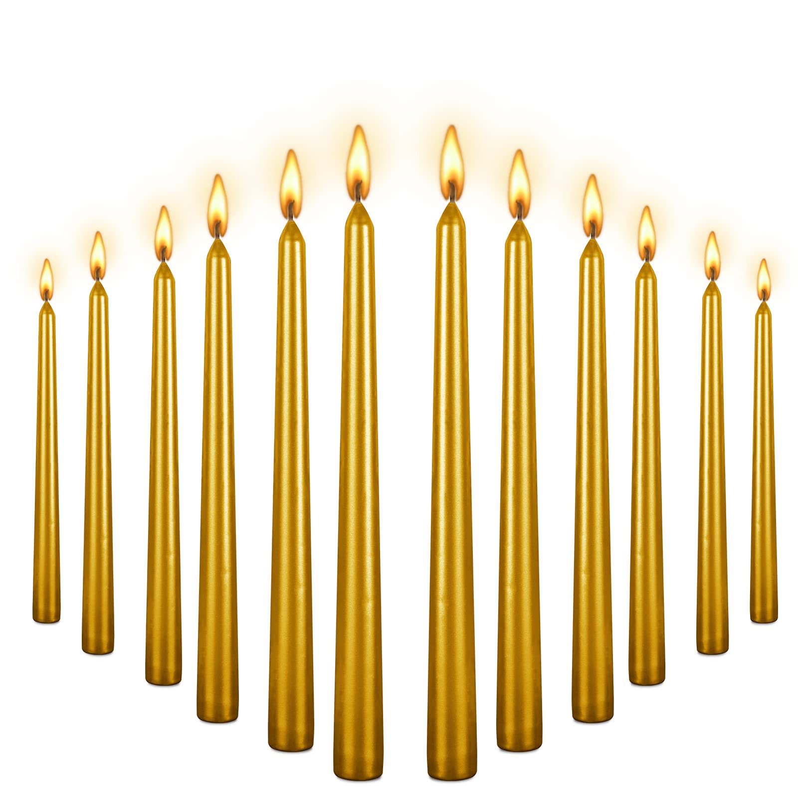 10 Inch Taper Candle, Set of 12,Tapered Candle Burn for 8 Hours, Long Candle Sticks,Tall Candlesticks, Taper Spiral Candles, Din