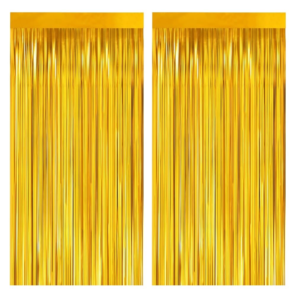 Pop The Party 2Pcs Photo Booth Backdrops Foil Curtains Backdrop Curtains Door Fringe Curtains for Wedding Birthday Christmas Hal