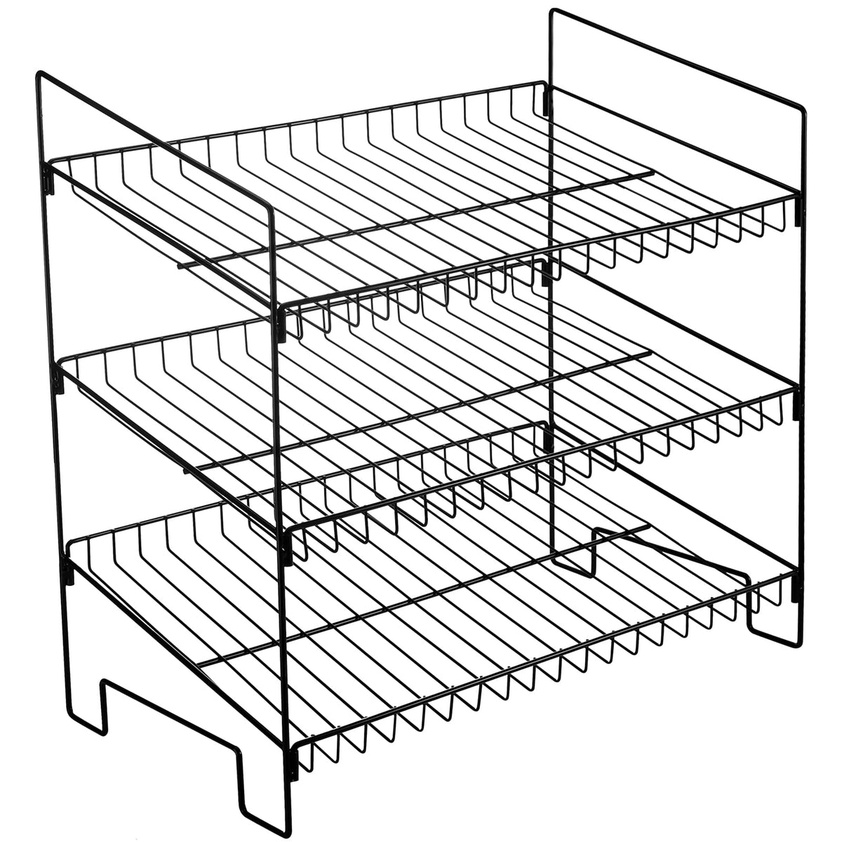 Leifide 3 Tier Snack Basket, 24 X 14.9 X 23.2 Inch Candy Display Rack, Metal Wire Countertop Concession Stand Supplies For Offic