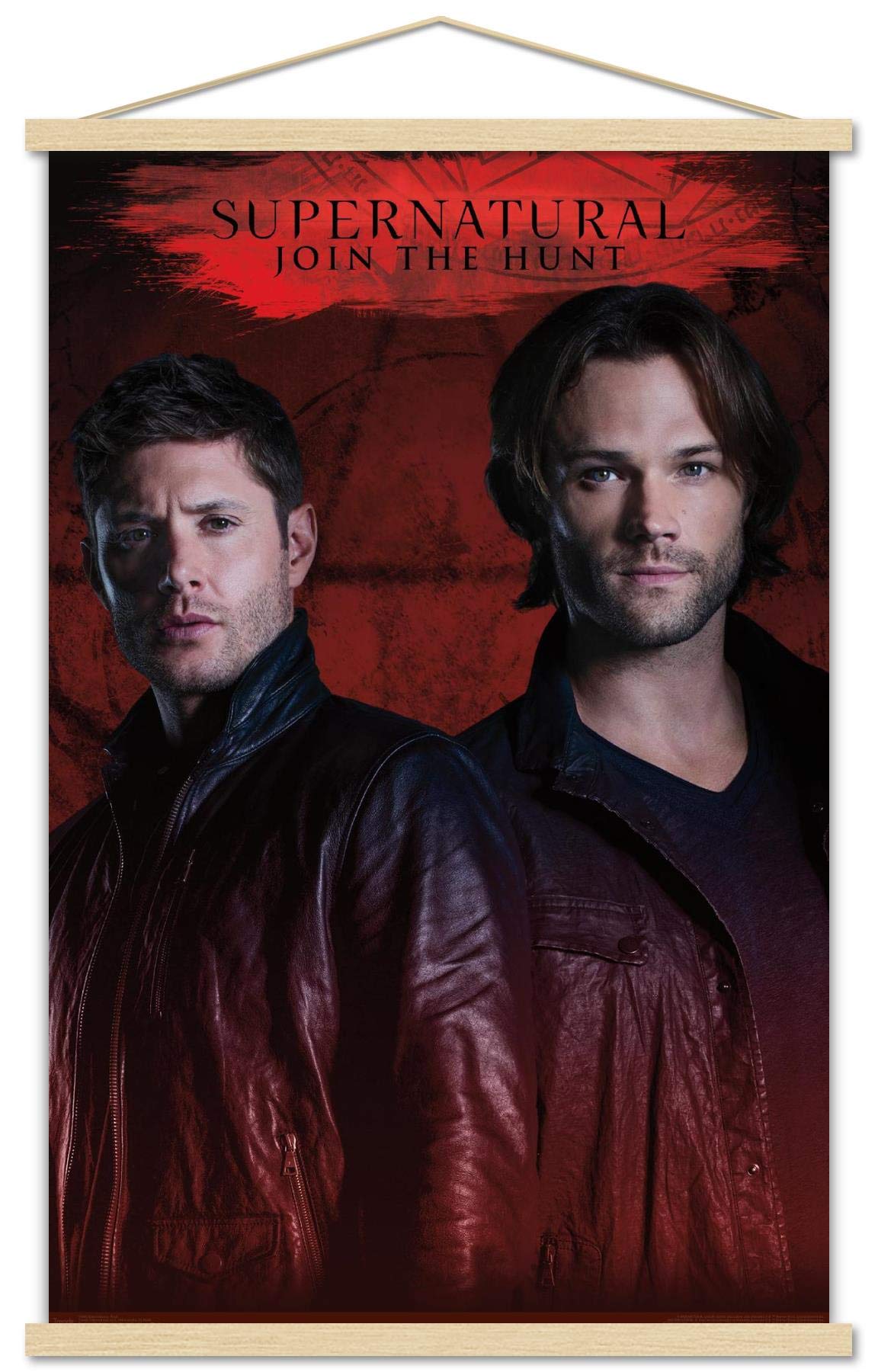 Trends International Supernatural - Red Wall Poster, 22.375'' X 34'', Premium Print And Beechwood Hanger Bundle