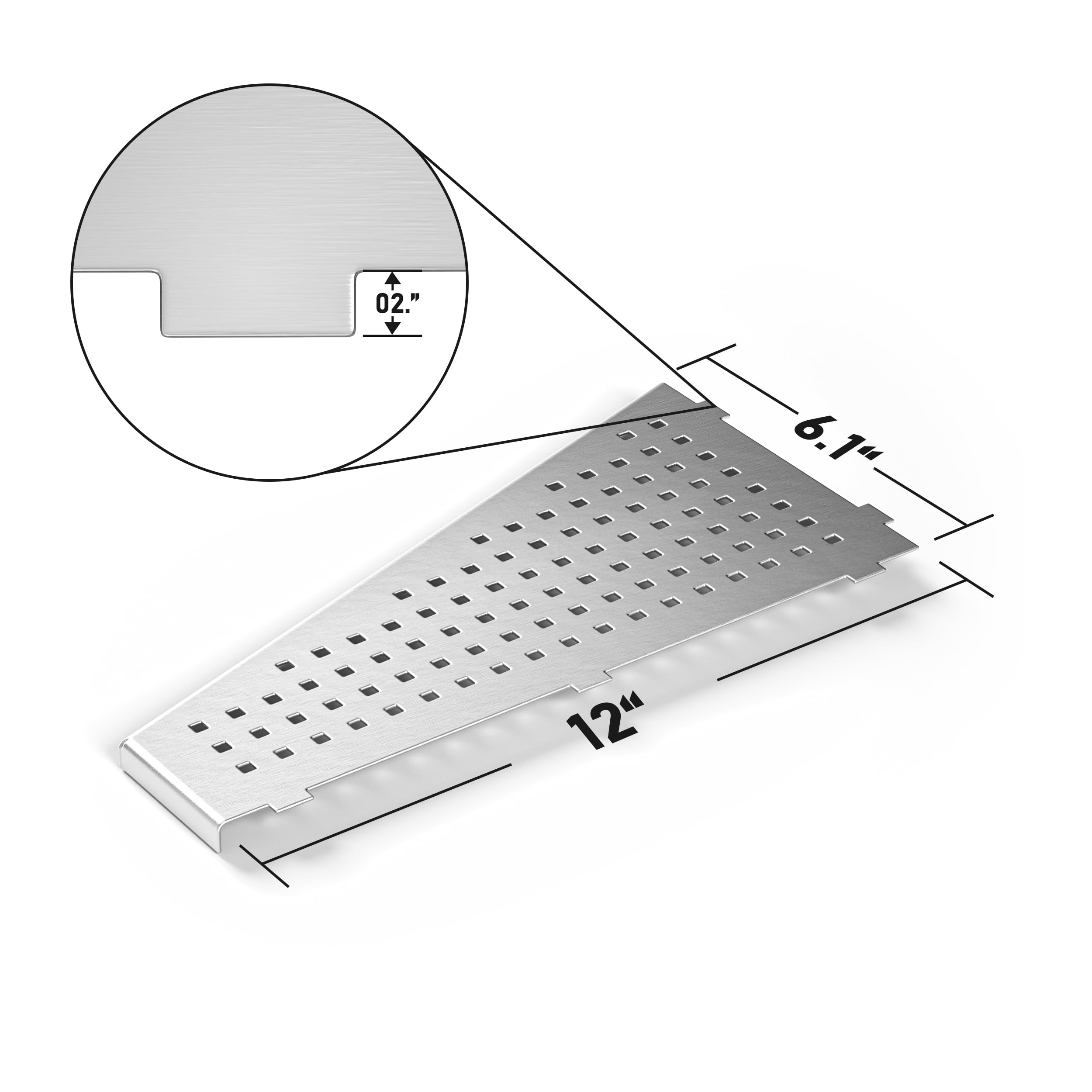Bernkot Corner Shower Shelf 2Pcs, Trapezoid Shaped Corner Shelves 12'' For Tiled Wall, 304 Stainless Steel Bathroom Floating She