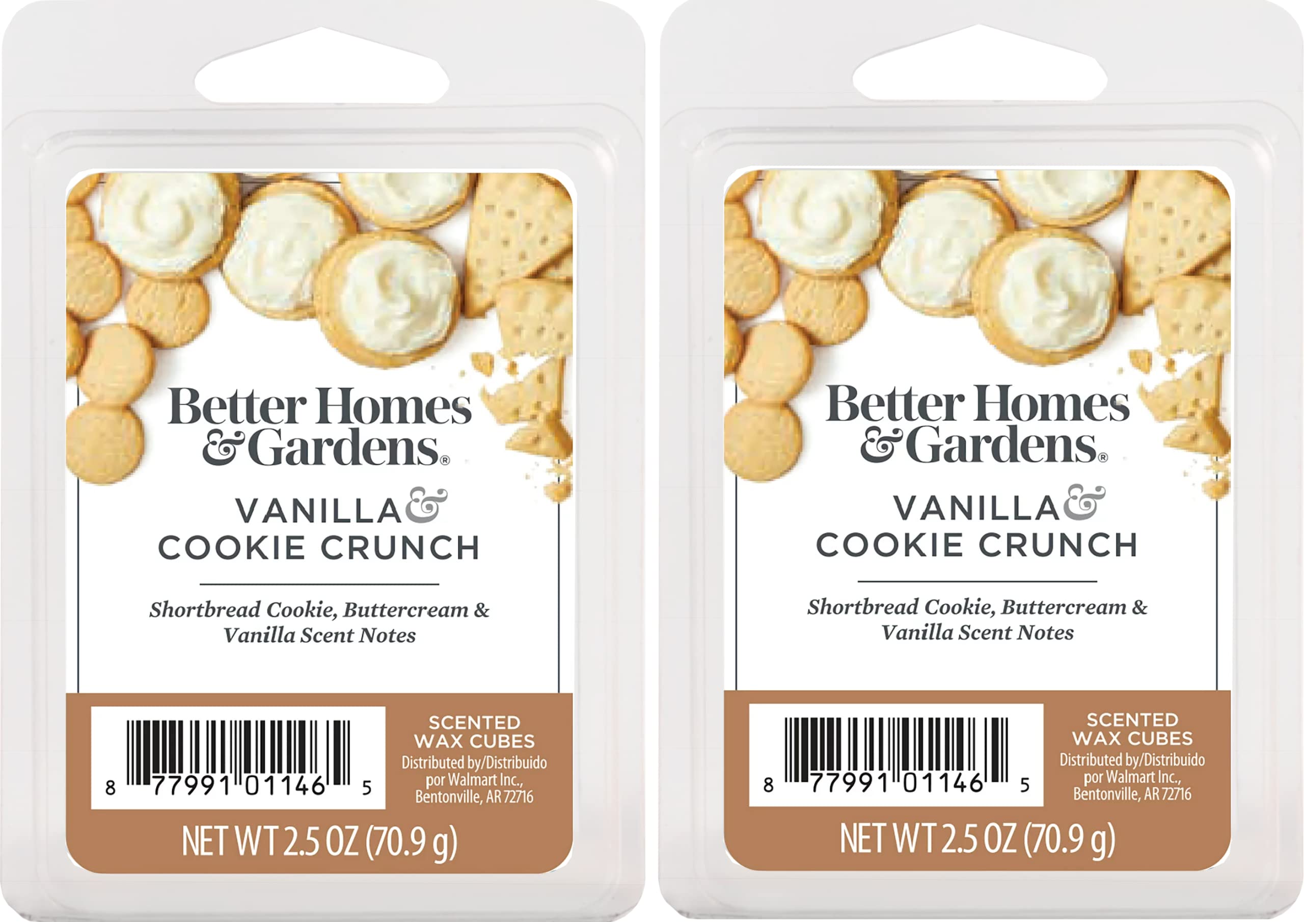 Better Homes and Gardens Scented Wax Cubes 2.5oz 2-Pack (Vanilla Cookie Crunch)