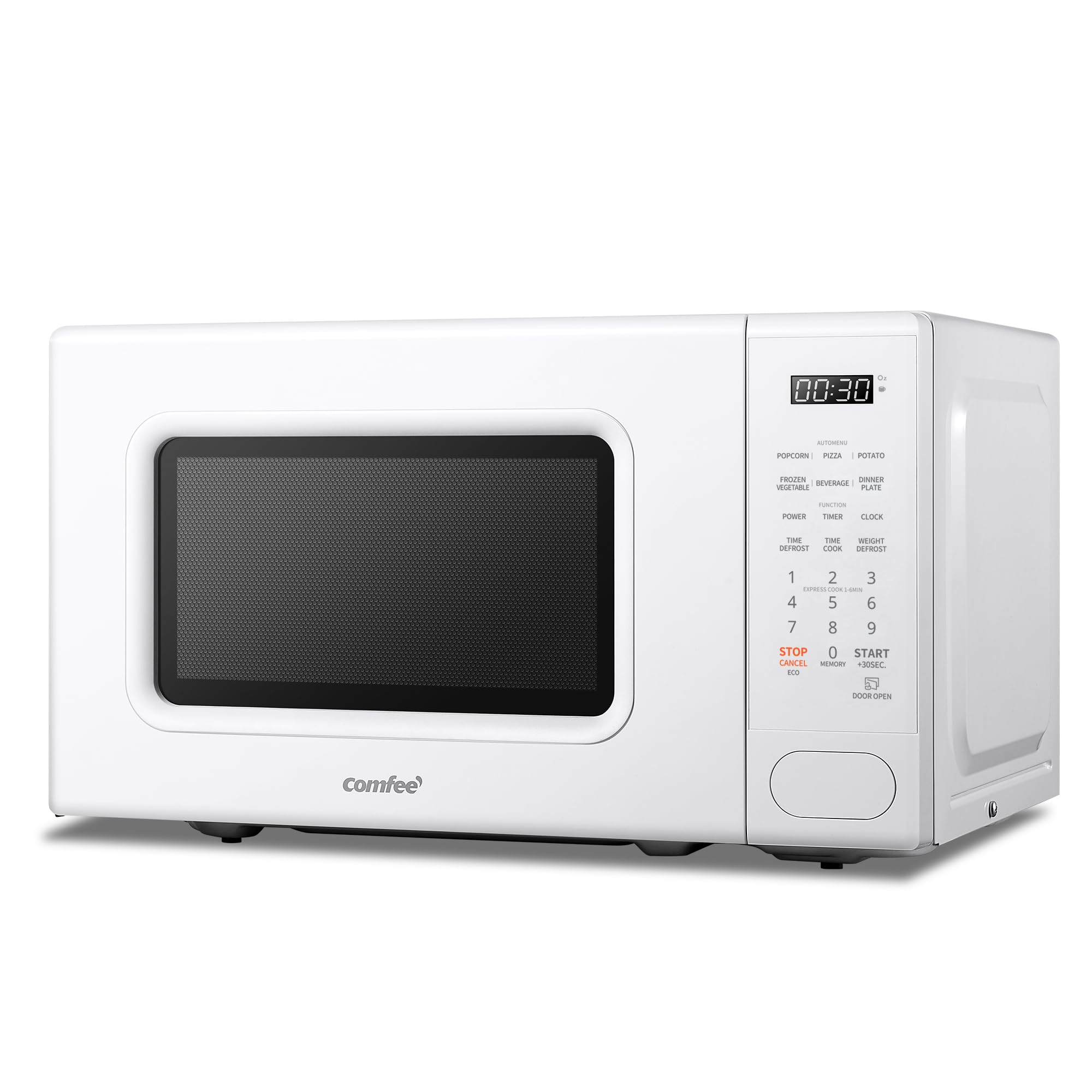 COMFEE CMO-C20M1WH Retro Microwave With 11 power levels  Fast Multi-stage Cooking  Turntable Reset Function Kitchen Timer  Speedy Cooking  Weight/Time Defrost  Memory function  Children Lock  700W
