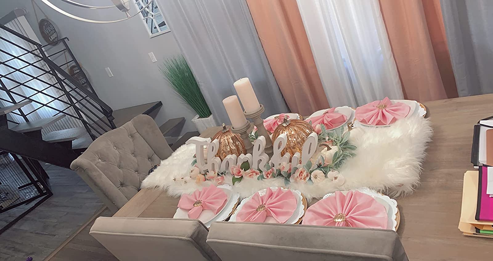 Ploymono Pink Heavy Duty Cloth Napkins - 17 X 17 Inch Solid Washable Polyester Dinner Napkins - Set Of 8 Napkins With Hemmed Edg