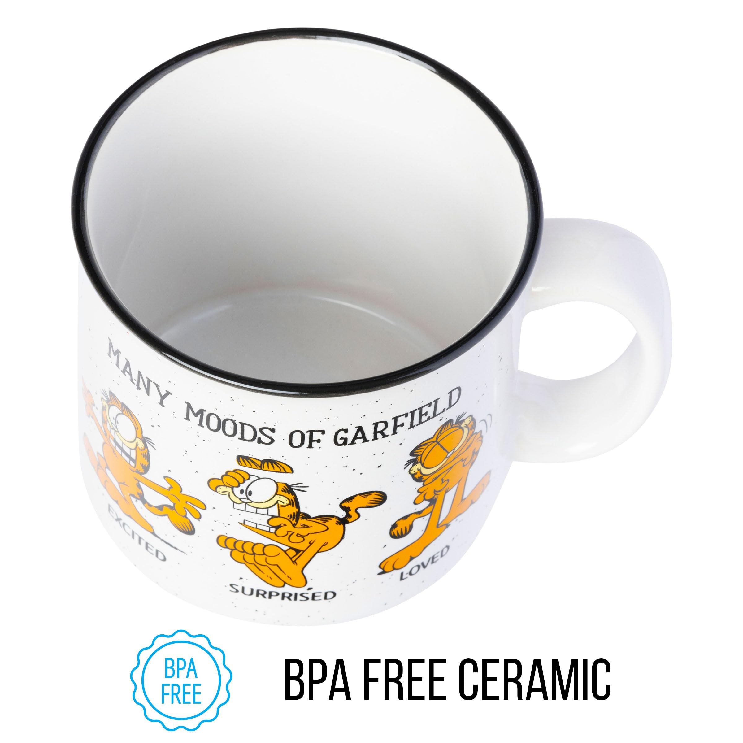 Silver Buffalo Garfield Many Moods    Ceramic Camper Mug, 20 Ounces