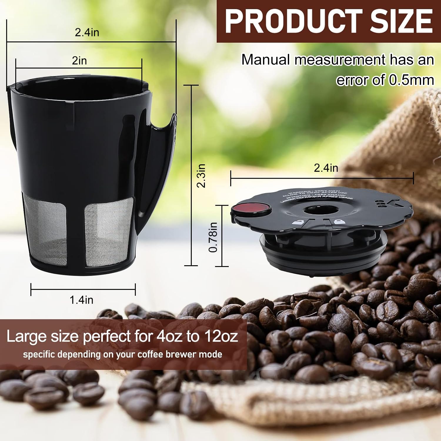 6-Pack Sikawai Fit For 119367 Reusable Coffee Keurig Filter Replacement Part K200 K250 K300 K350- Reusable K Cups For Keurig K-C