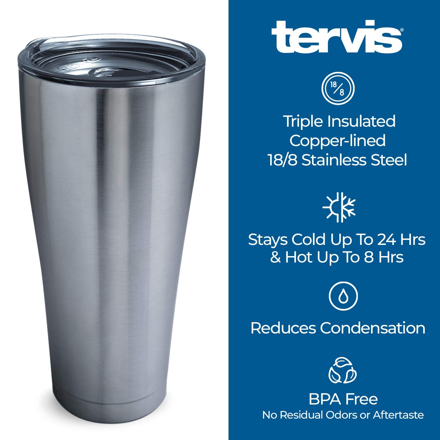 Tervis Triple Walled Leopard Frost Animal Print Insulated Tumbler Cup Keeps Drinks Cold & Hot  30oz  Stainless Steel