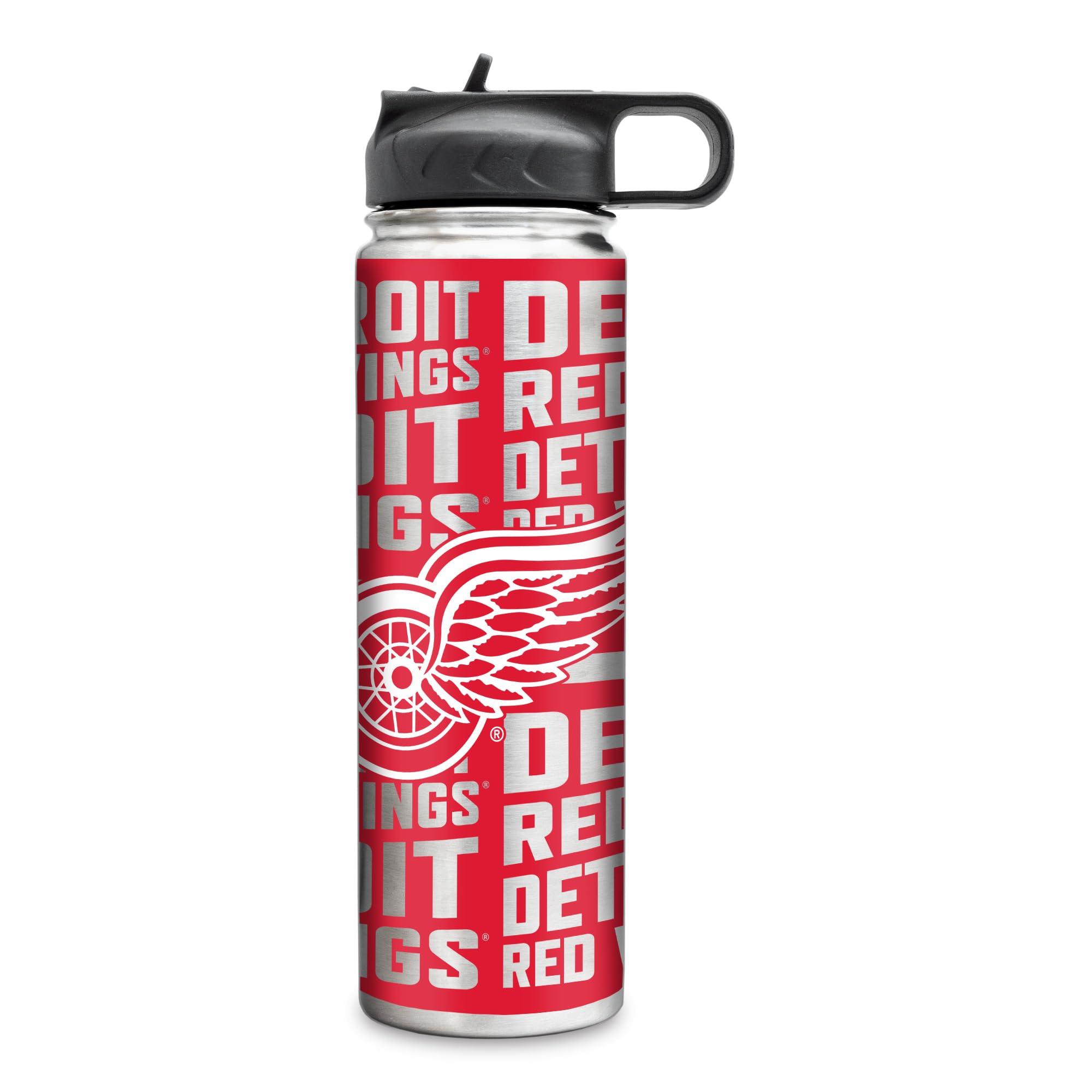 Rico Industries NHL Hockey Detroit Red Wings 22oz Stainless Steel Tumbler with Lid - Great For Coffee, Tea, Water or Cocktails