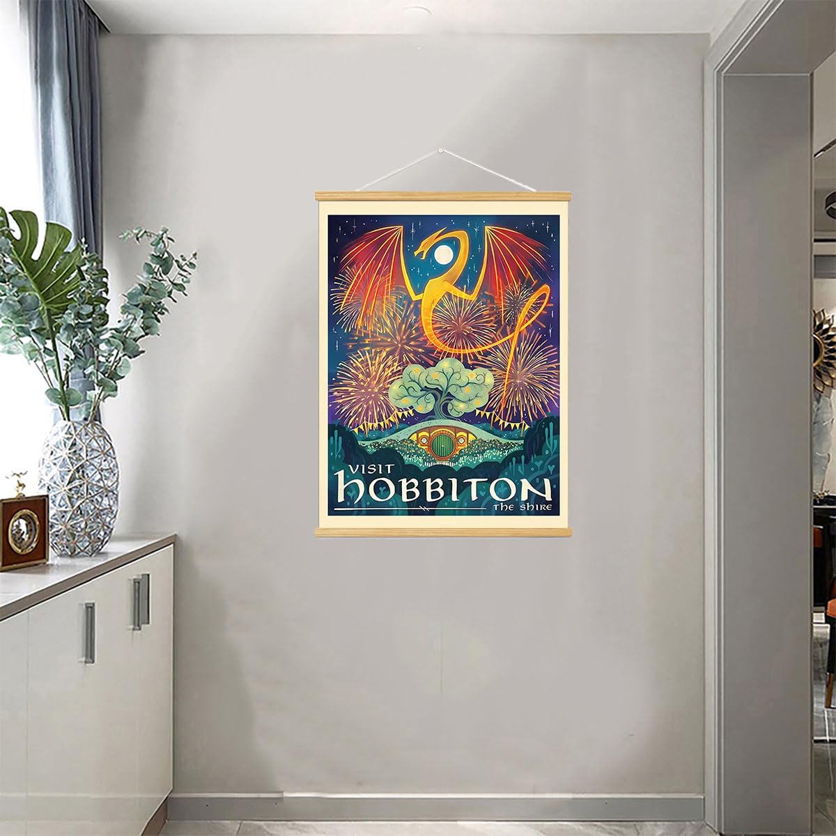 Meksular Middle Earth Landscape Wall Art Prints Canvas Painting Fantasy Posters, Wall Pictures, For Travel Gift, Office Home Dec