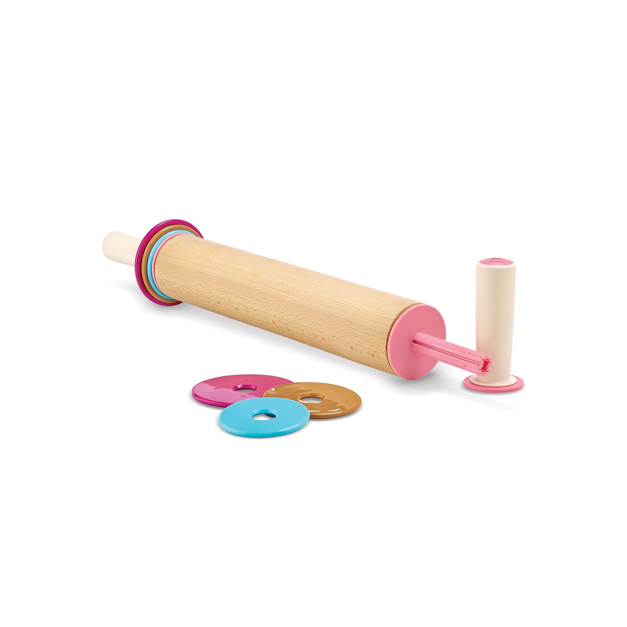 Bakelicious Adjustable Rolling Pin, Wood And Nylon, 12-Inch Barrel