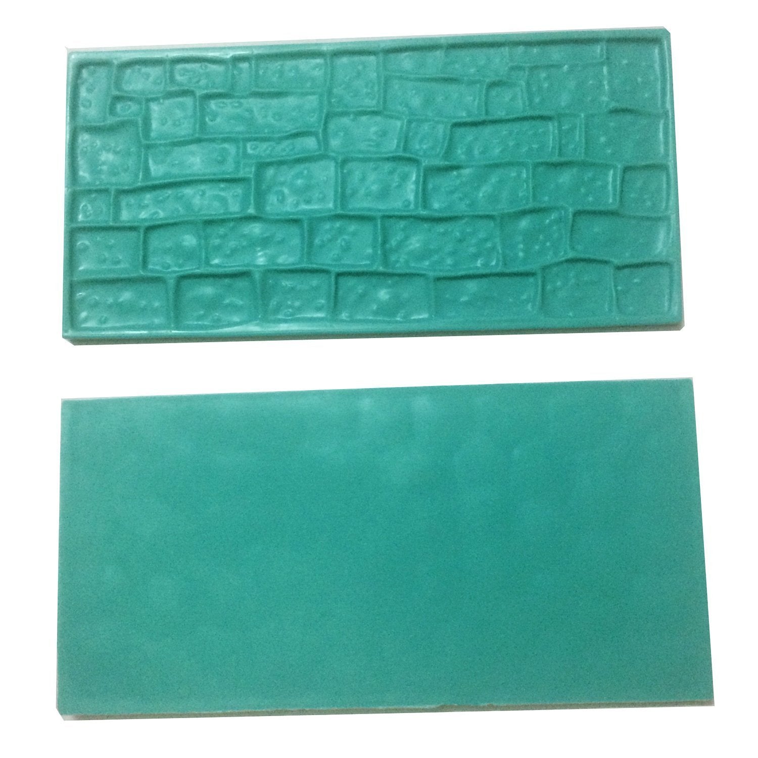 Fondant Impression Mat Set - Cobblestone & Stone Wall Design Sugarcraft Decorating Tool Gumpaste Embosser For Cup Cake Top Decor