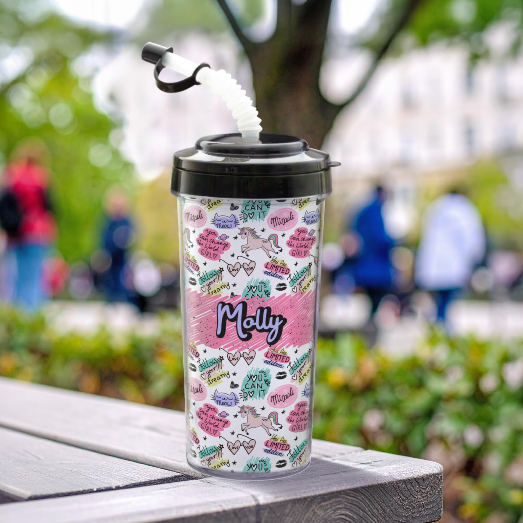 Thermo-Temp 20 oz. Create Your Own Travel Tumbler with Bendy Straw in Black