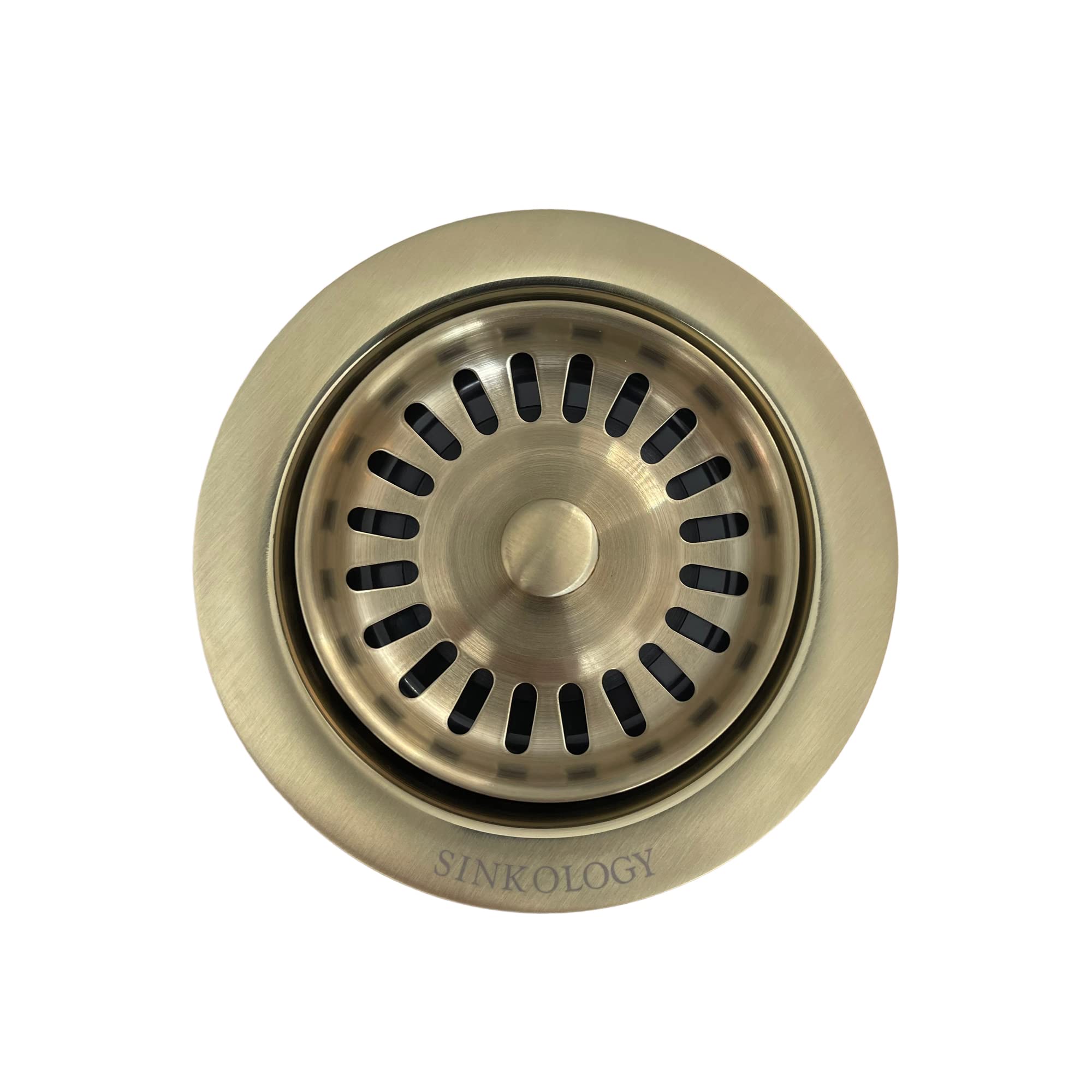 Sinksense 3.5'' Disposal Flange Drain With Stopper, Satin Gold