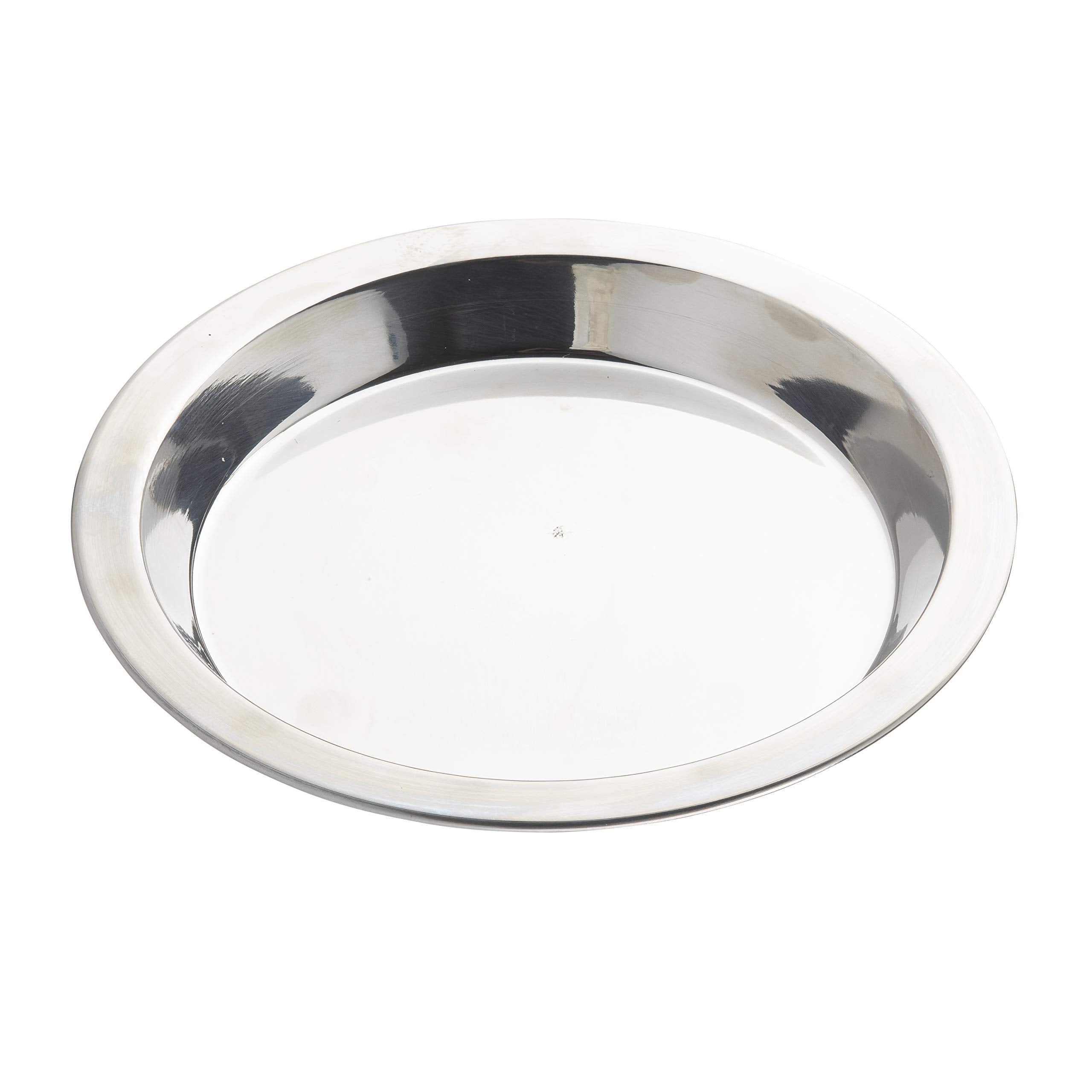 Tablecraft Round Pie Pan Server, Stainless Steel, 10.125 X 10.125 X 0.75    (0.5Mm Thickness)