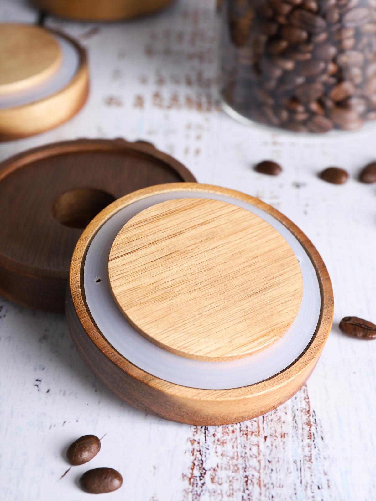 Kanwone Glass Storage Jars Set Of 6, 17 Ounce Airtight Food Storage Containers With Bamboo Lids, Clear Glass Canisters For Pantr