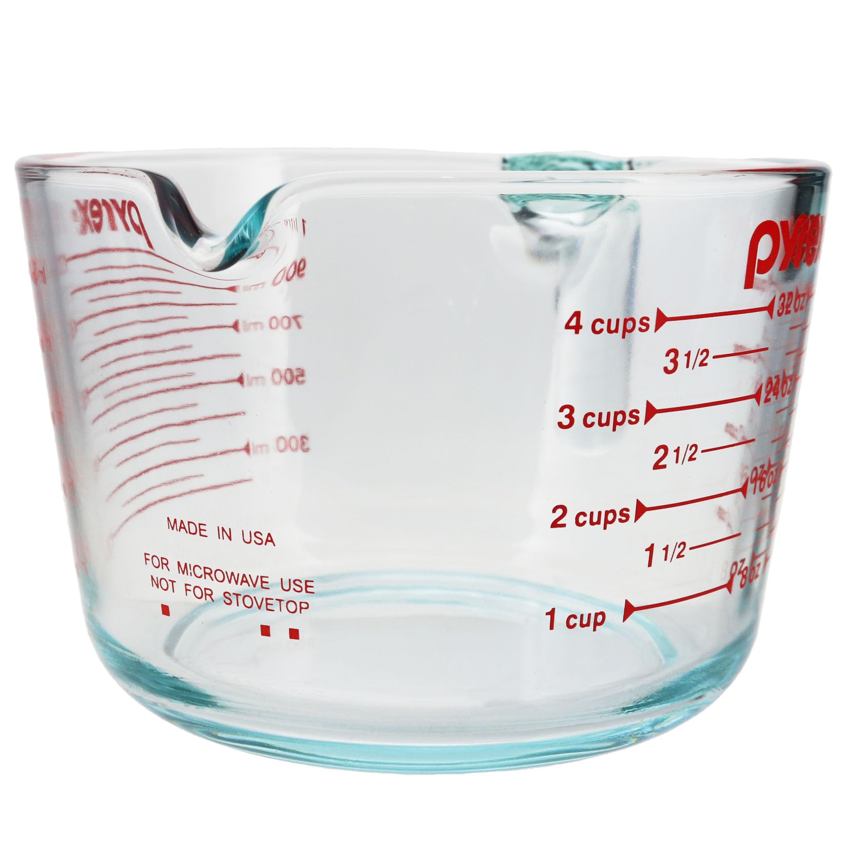 Pyrex SYNCHKG039125 4 Measuring Cup, Clear with Red Graphics