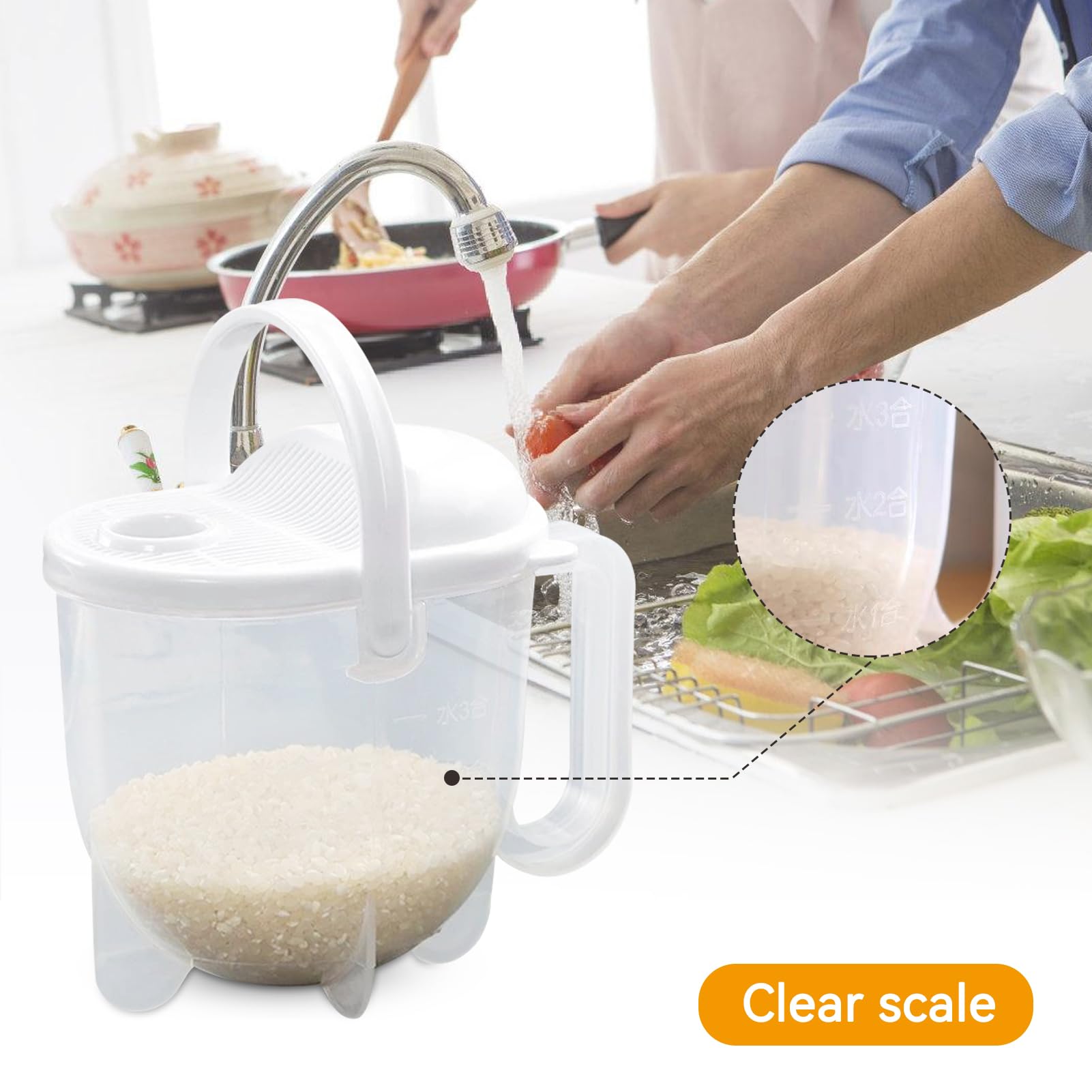 Rice Washer, Rice Washer Strainer Bowl Rice Cleaner Bowl Rice Strainer With Handle Rice Washer Strainer Bowl With Lid