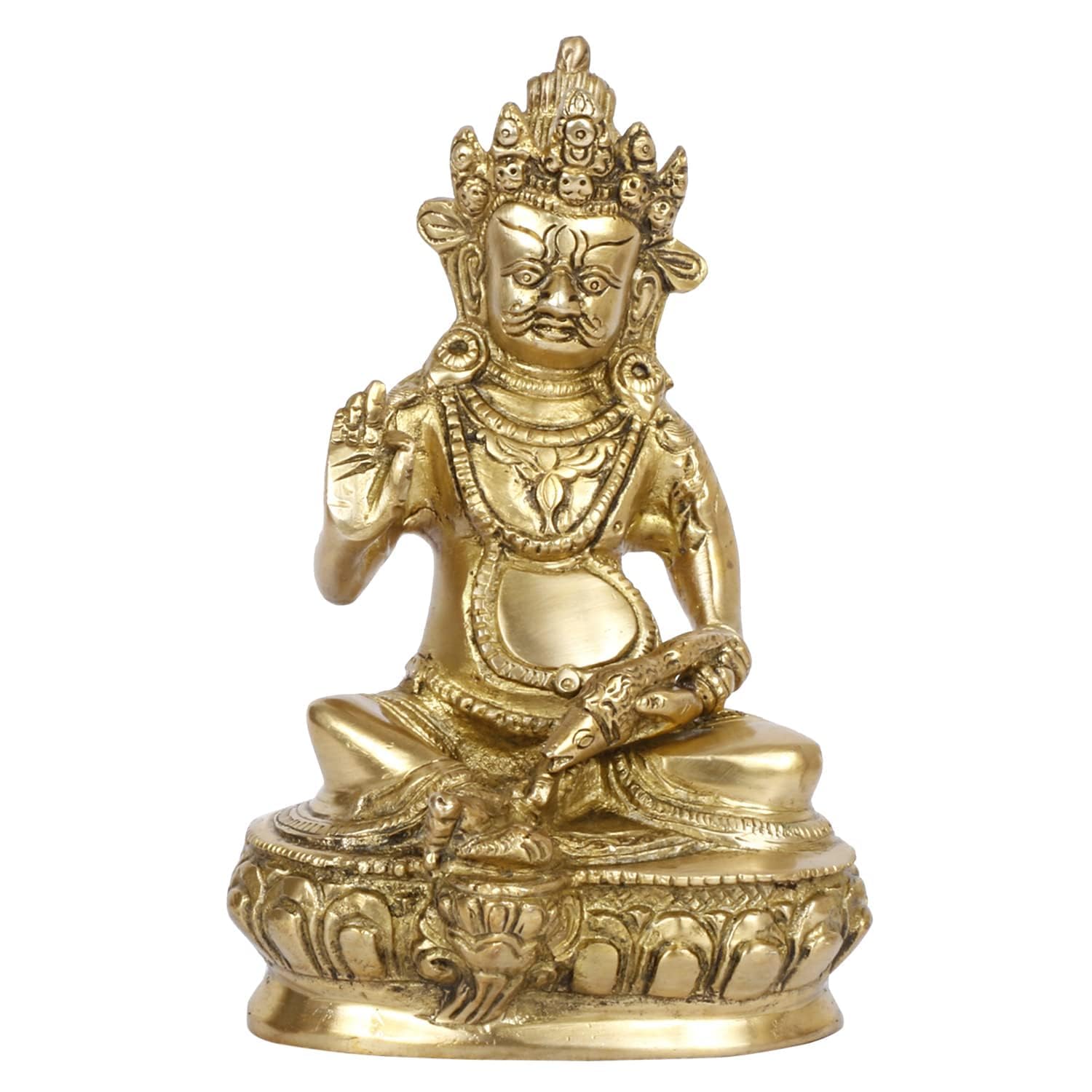 Vastu Vardan Brass Kuber Statue | Height-19 Cm Aprrox. | Weight-1990 Gram Approx. | Vastu Idol For Home And Office | Zonal Place