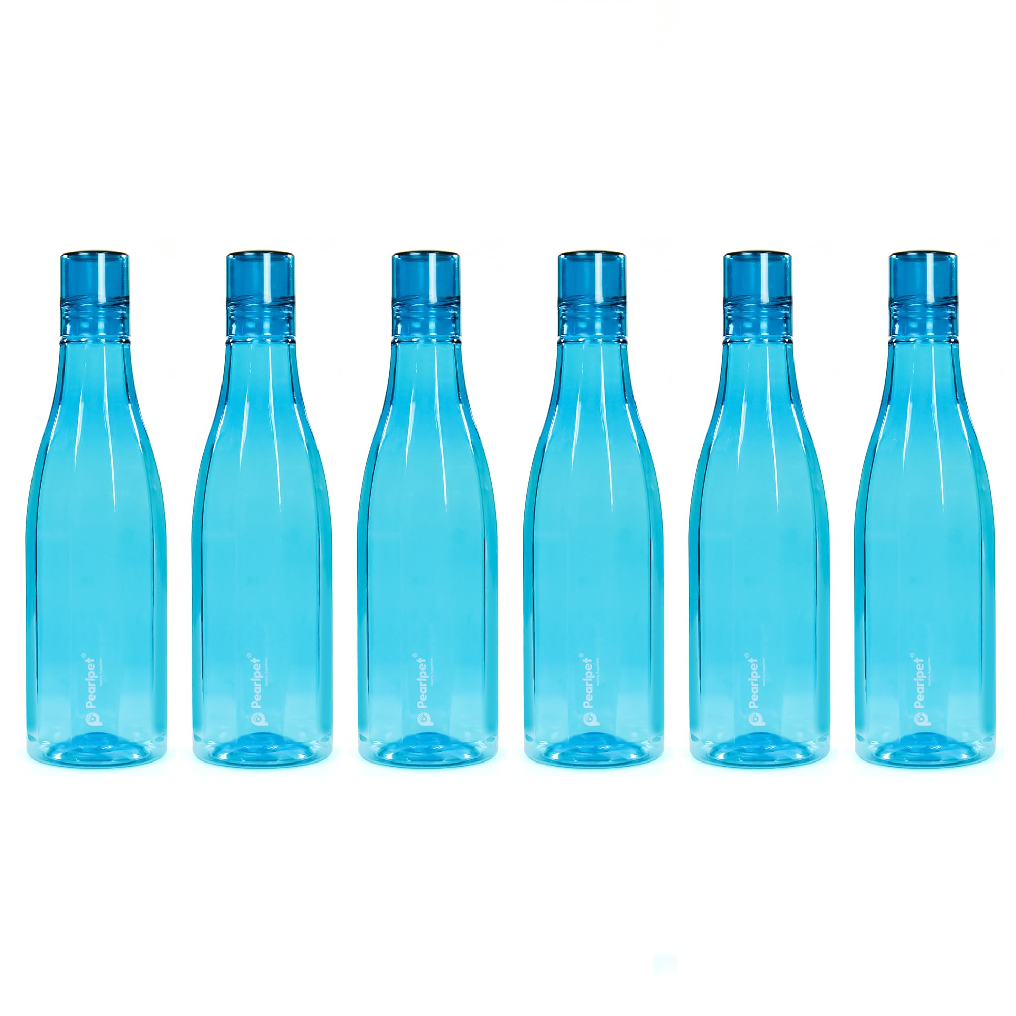 Pearlpet Azzure Water Bottle For Home | Leak Proof Bottles For Refrigerator | Bpa-Free, Food Grade, Plastic | Set Of 6, 1000 Ml 