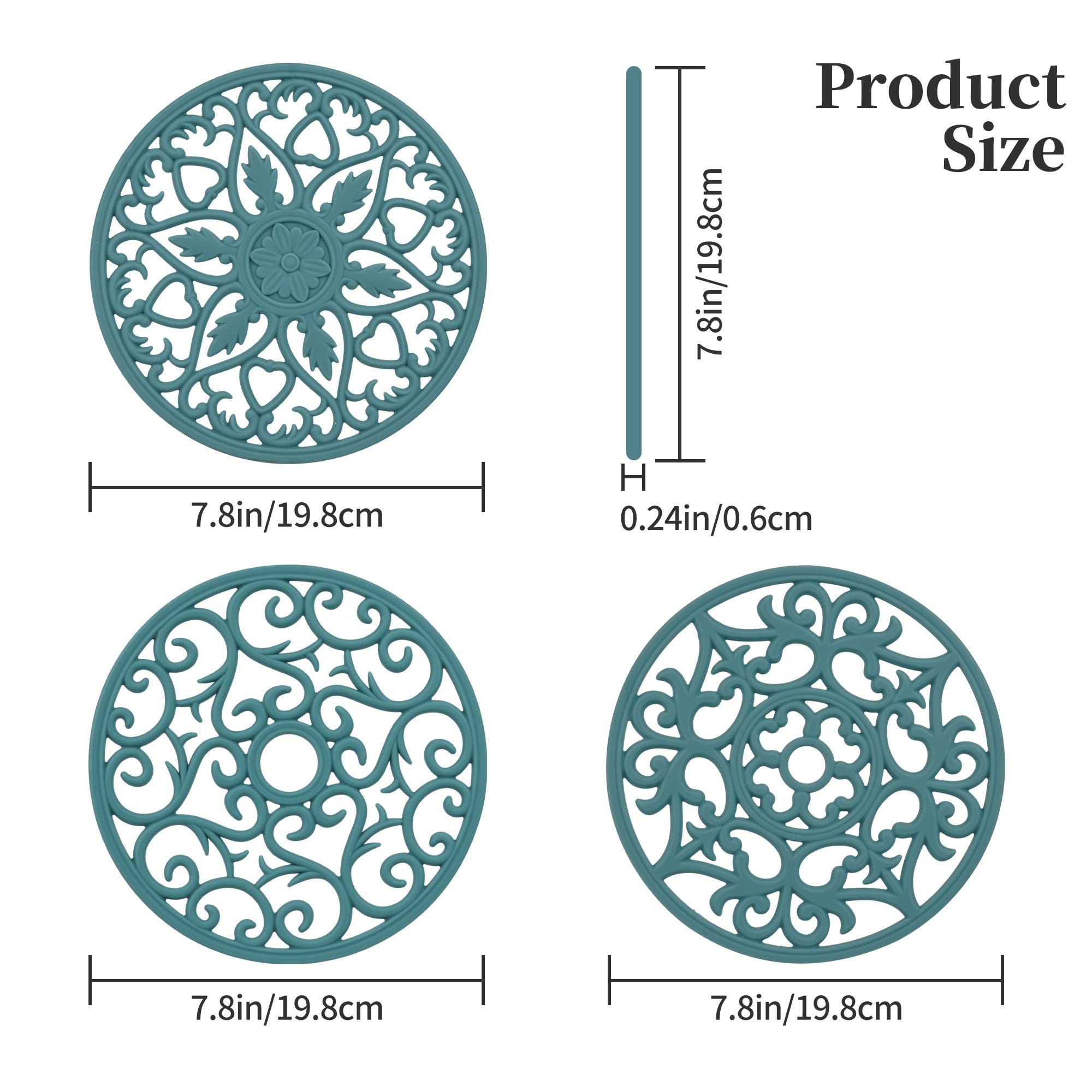Nstezrne Trivets For Hot Dishes, Hot Pads For Kitchen Counter, Silicone Trivets For Hot Pots And Pans, Intricately Carved Heat R
