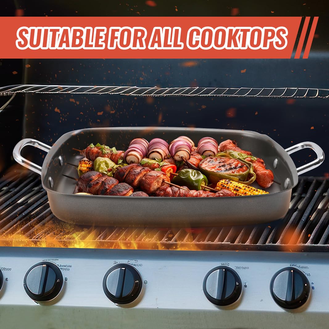 Grill Pan For Outdoor Grill - 11    Grill Pan Bbq Grill Topper With Handles Grill Trays For Grilling Barbecue Tray