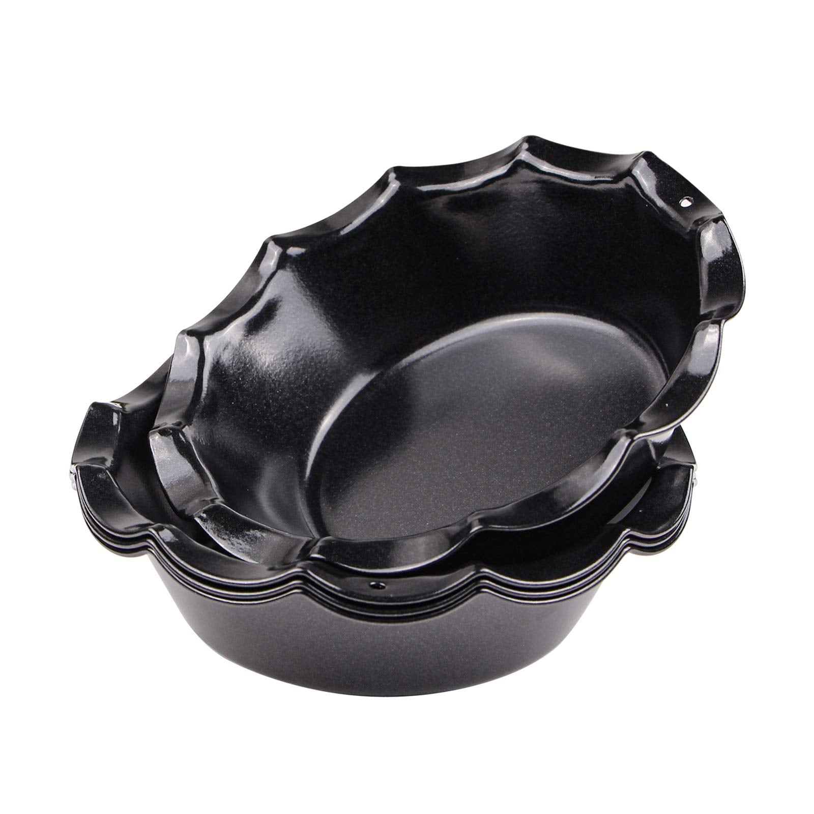 Webake Mini Pie Pan Set Of 4, Nonstick 5 Inch Pie Plate Baking Dish With Ruffled Edge, Individual Round Bakeware Pie Tins For To