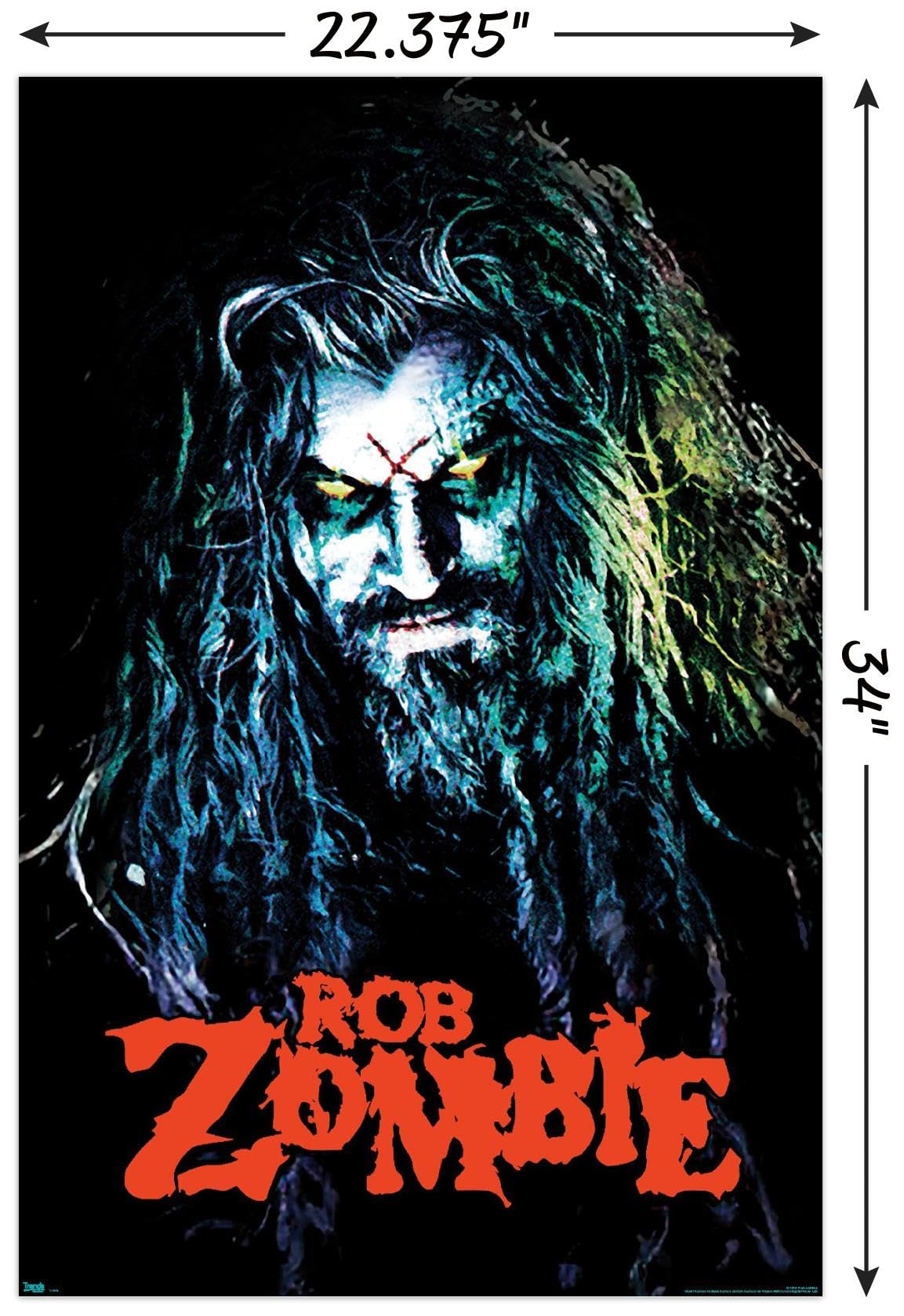 Trends International Rob Zombie - Hellbilly Wall Poster, 22.37'' X 34.00'', Poster & Clip Bundle