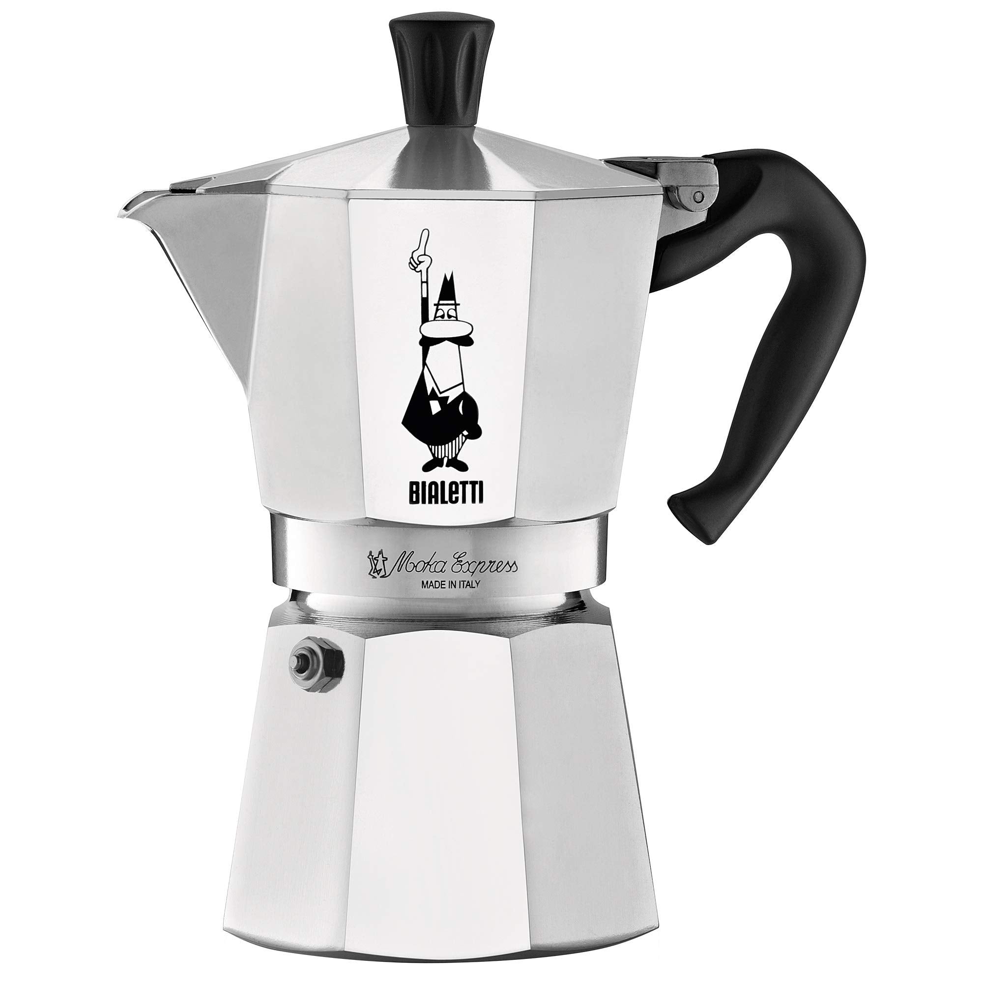 Bialetti - Moka Espress: Iconic Stovetop Espresso Maker  Makes Real Italian Coffee  Moka Pot 6 Cups (6 Oz)  Aluminium  Silver