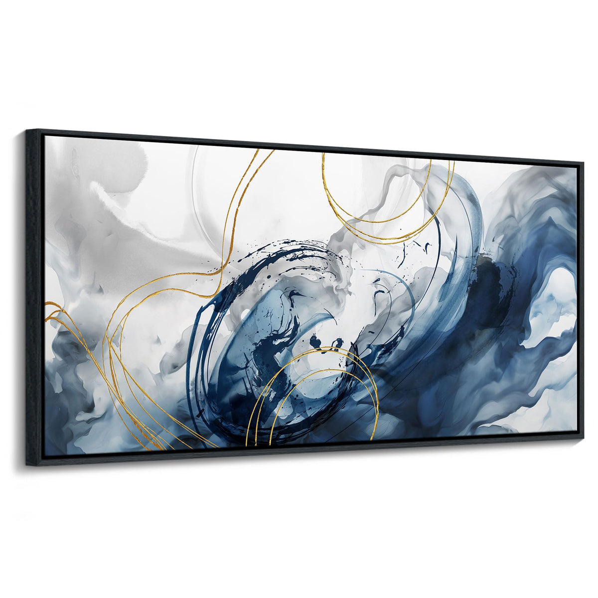 Mofutinpo Framed Abstract Canvas Wall Art Blue Pictures For Living Room Wall Decoration Large Modern Wall Art Office Artwork Wal