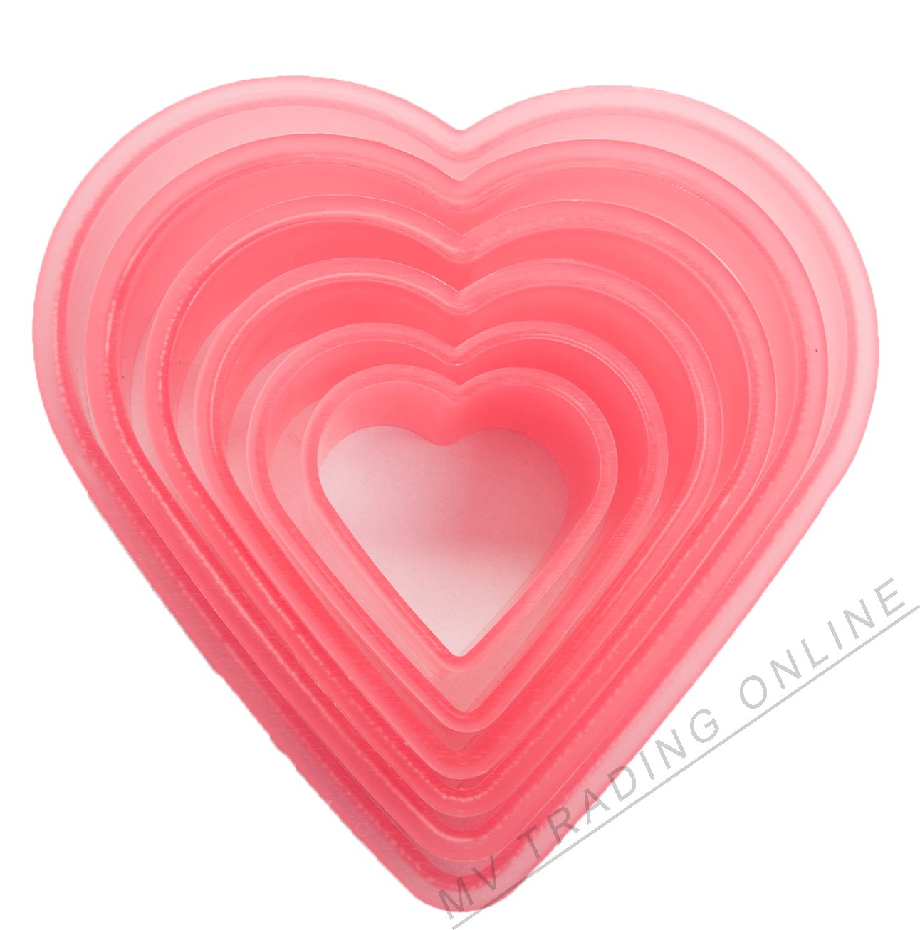 Sandada 6 Piece Plastic Cookie Cutters, Heart Shape