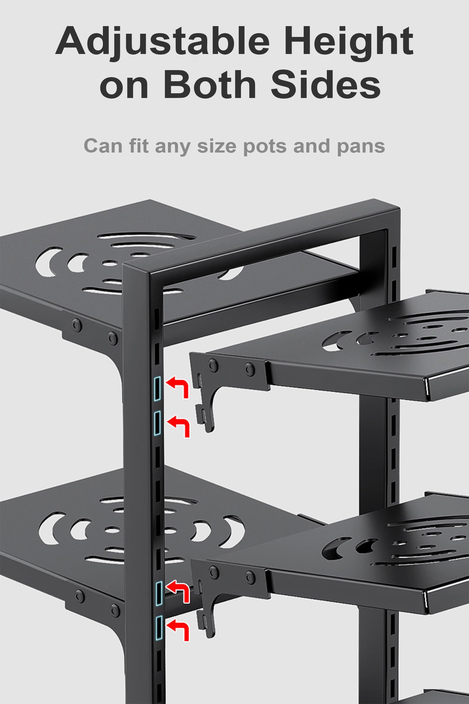 Yanyygu Pots And Pans Organizer For Cabinet, Heavy Duty Pot Pan Rack Under Sink Organizers And Storage,Kitchen Cabinet Organizer