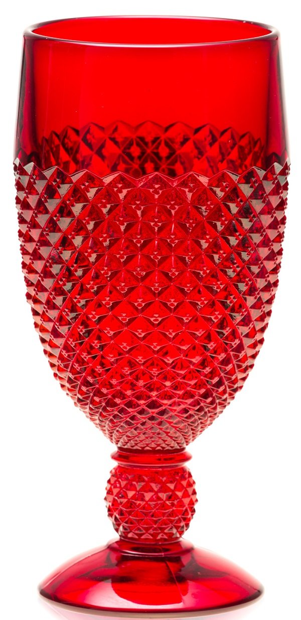 Goblet - Addison Pattern - American Made - Mosser Glass Usa (Red)