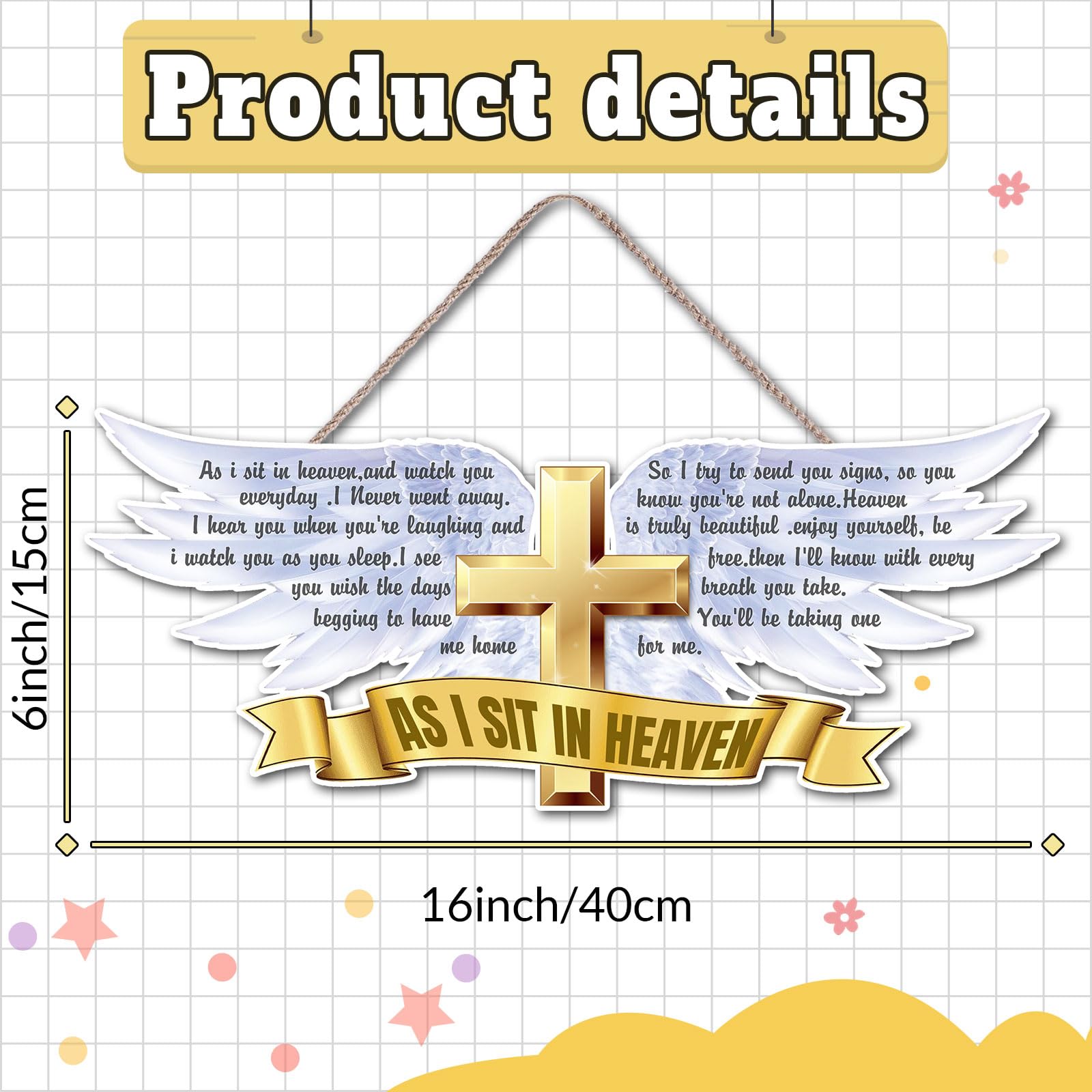 Goodbye Not Forever Hanging Wooden Sign Sympathy Memorial Wood Hanging Sign for Loss of Loved One, Loss of Father Mother Sympath