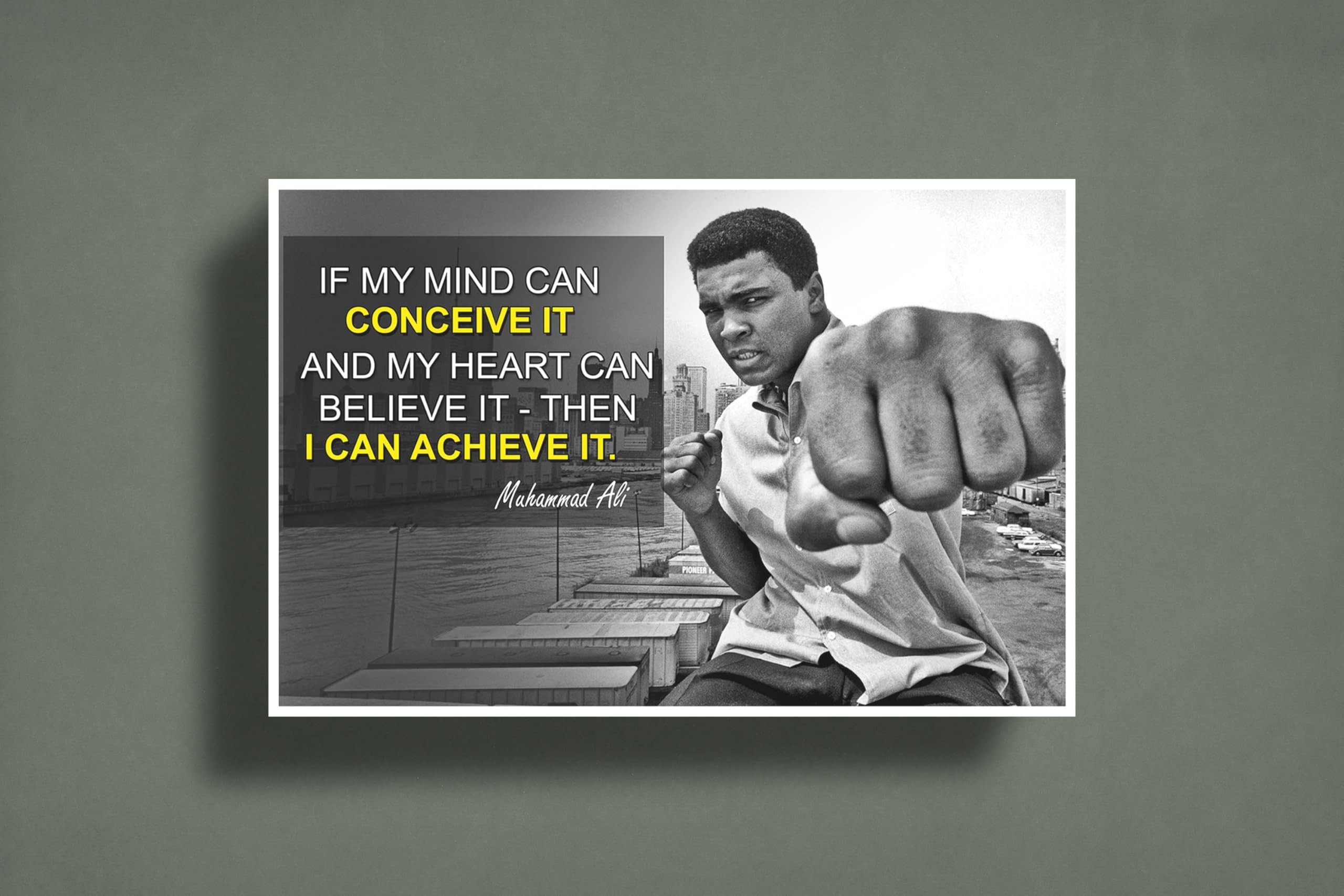 Muhammad Ali Poster Quote Boxing Black History Month Posters Sports Quotes Decorations Growth Mindset D?cor Learning Classroom Teachers Decoration Educational Teaching Supplies Black Wall Art P045