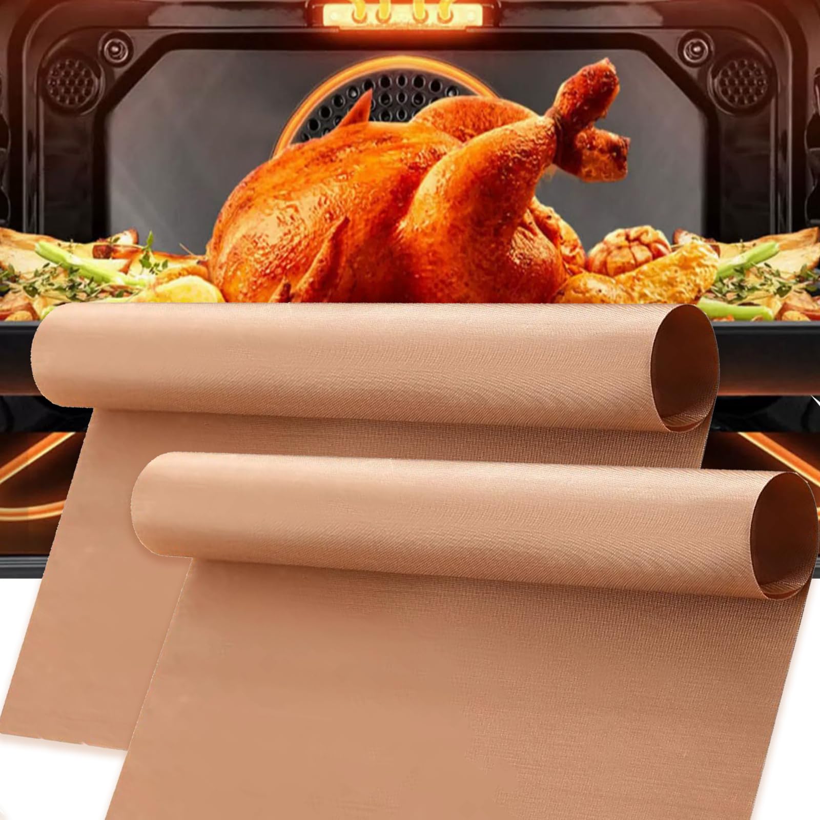 Wah Shing Yuen Oven Liners For Bottom Of Oven, 6-Pack Reusable Grill Mats For Outdoor Grill, 16'' X 24'' Non-Stick Oven Liners F