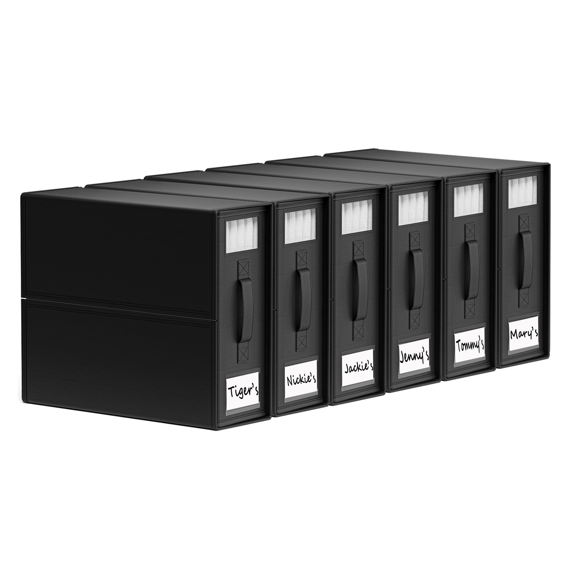 SheetCube Bed Sheet Organizers and Storage 6 Pack, Foldable Linen Closet Organizer with Window and Label, Bedding Folder Storage