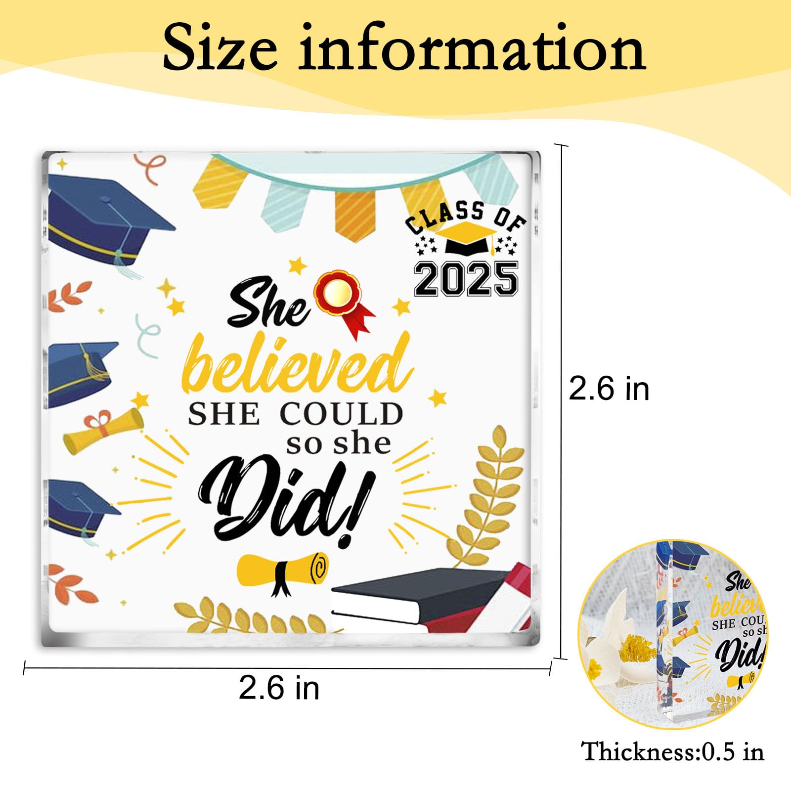 2025 Graduation Gifts For Her Him Inspirational Gifts For Women Senior 2025 Class Of 2025 Gifts Acrylic Keepsake Graduation Gift