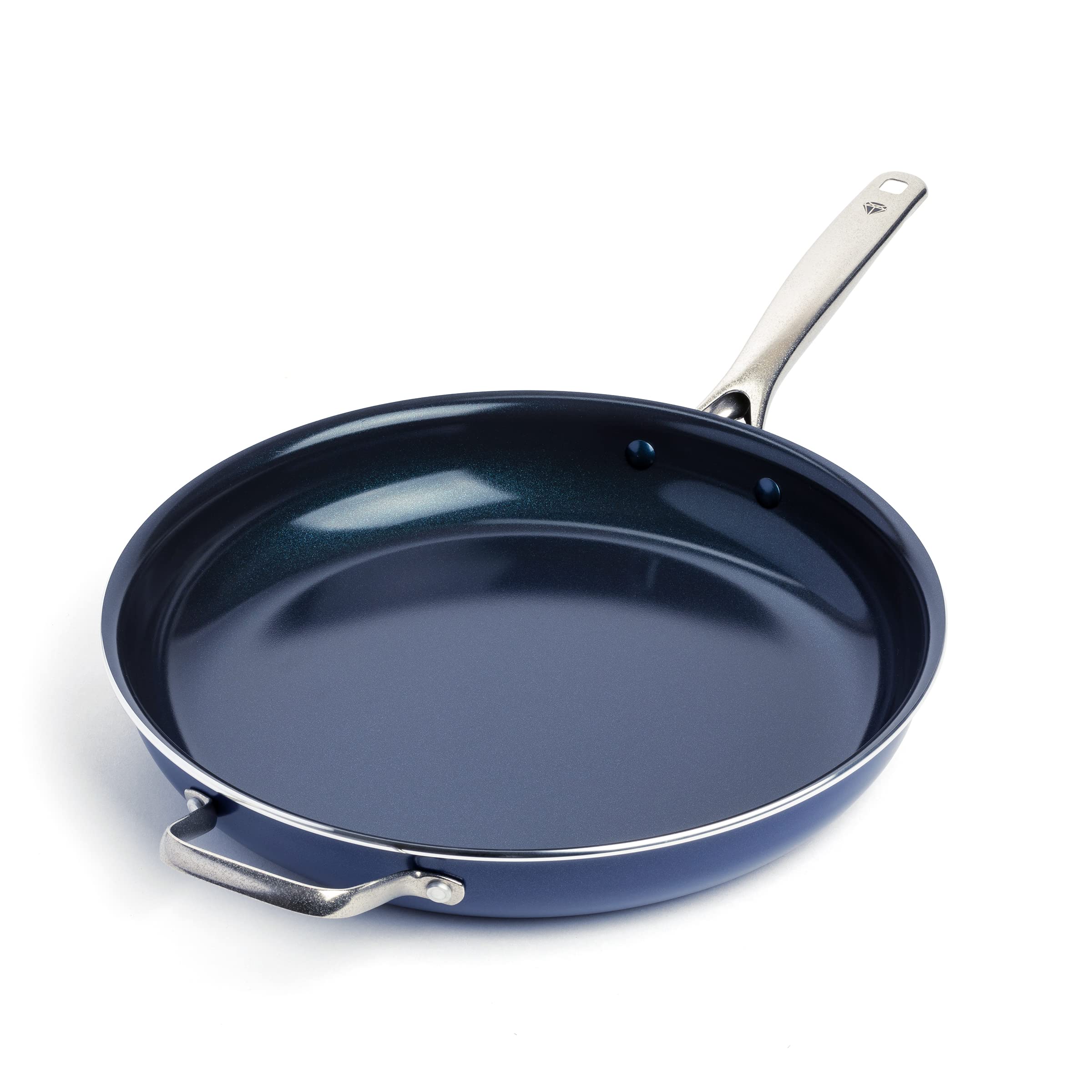 Blue Diamond Cookware 14 Large Frying Pan With Helper Handle, Diamond Infused Healthy Ceramic Nonstick, Pfas & Pfoa-Free, Dish