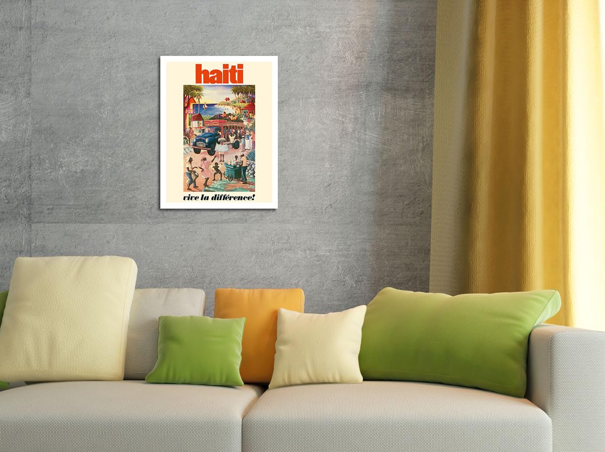 Haiti - Live The Difference! (Vive La Diff  Rence!) - Vintage Travel Poster By Andre Normil C.1970 - Master Art Print (Unframed)