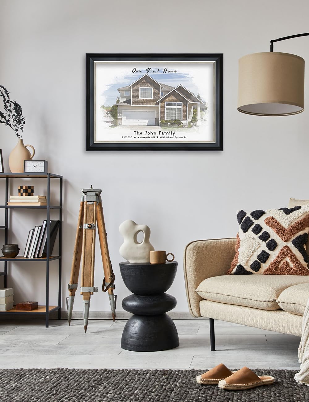 Ipic - Custom Watercolor House Portrait. Personalized Framed Artwork Housewarming Gift Customized Giclee Prints, Custom Giclee P