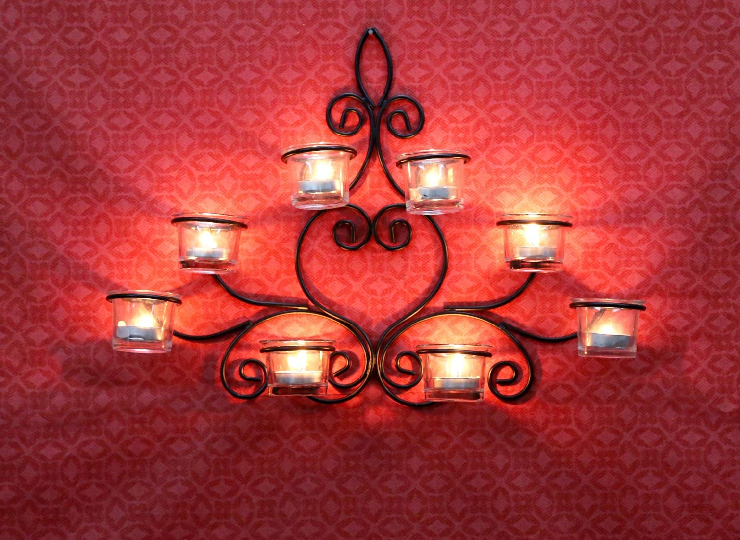 Jaipurcrafts Iron Wall Sconces with Cup Candle Holders| Cup Shape