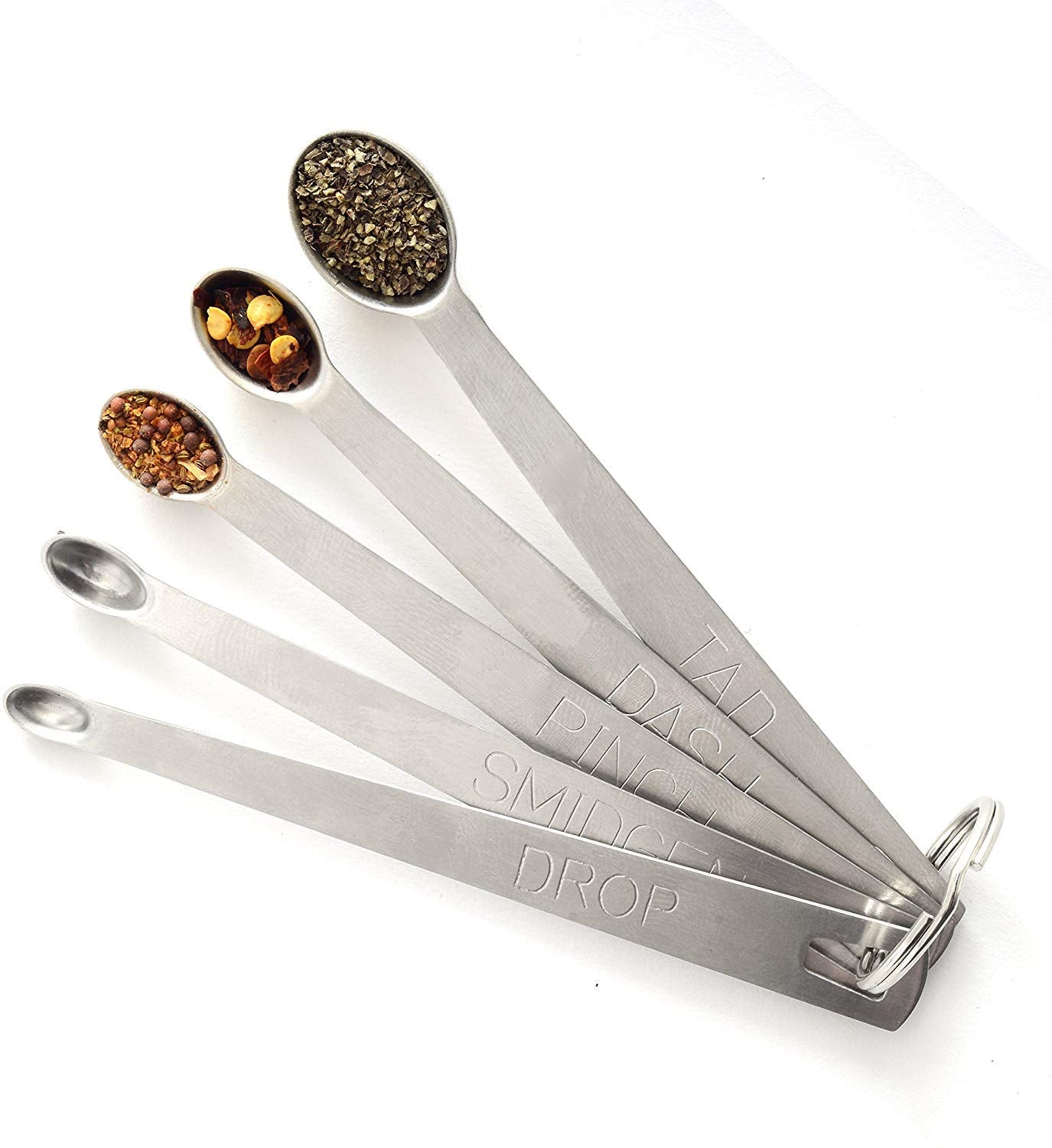 Brccee Ac Measuring Spoons Set Of 5, (Tad, Dash, Pinch, Smidgen And Drop) Mini Stainless Steel Measuring Spoons