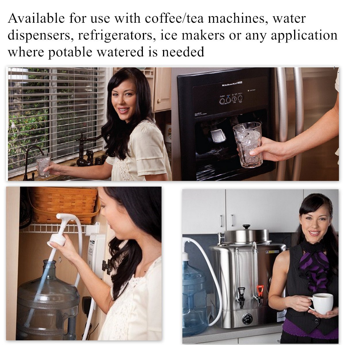 TDRFORCE Bottled Water System with singel water inlet Bottled Water Dispenser one Tube for Refrigerator Ice-Maker Coffee Brewer 3.8L