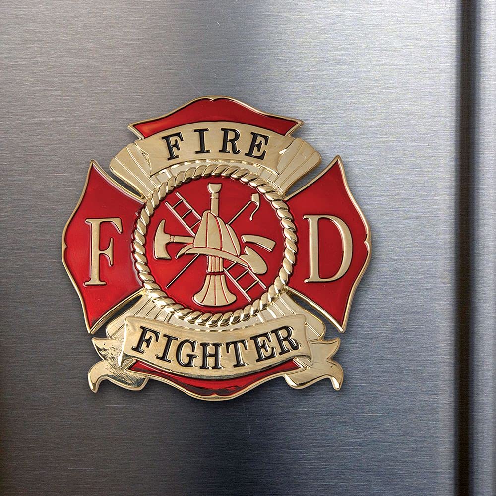 Allied Products Heroes Series Firefighter Medallion Large Magnet - 3'' Diameter