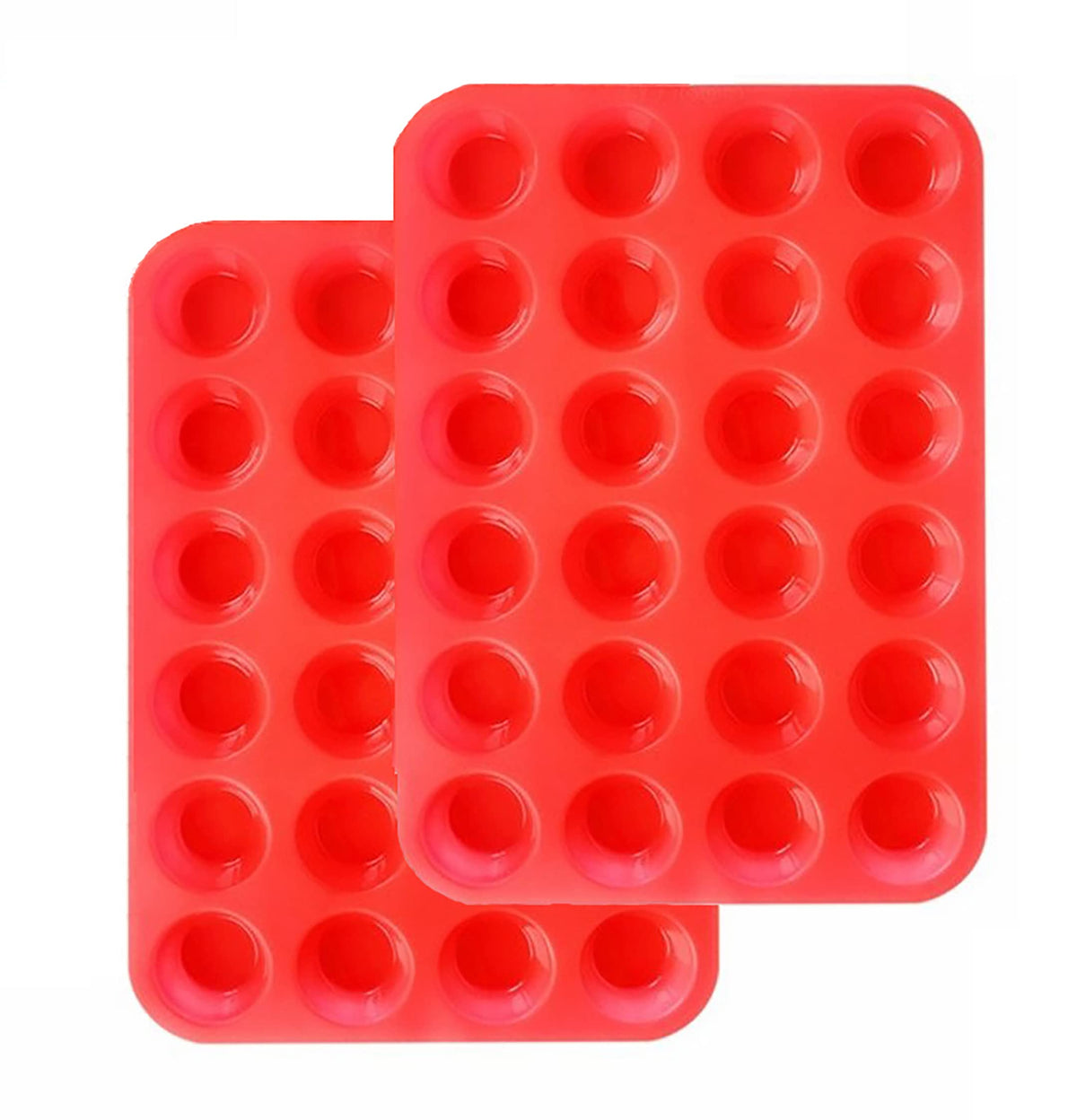 Mini Muffin &Cupcake Set, 24 Cups 2-Pieces, Nonstick Silicone Baking Pan, Bpa Free And Dishwasher Safe, Great For Making Muffin