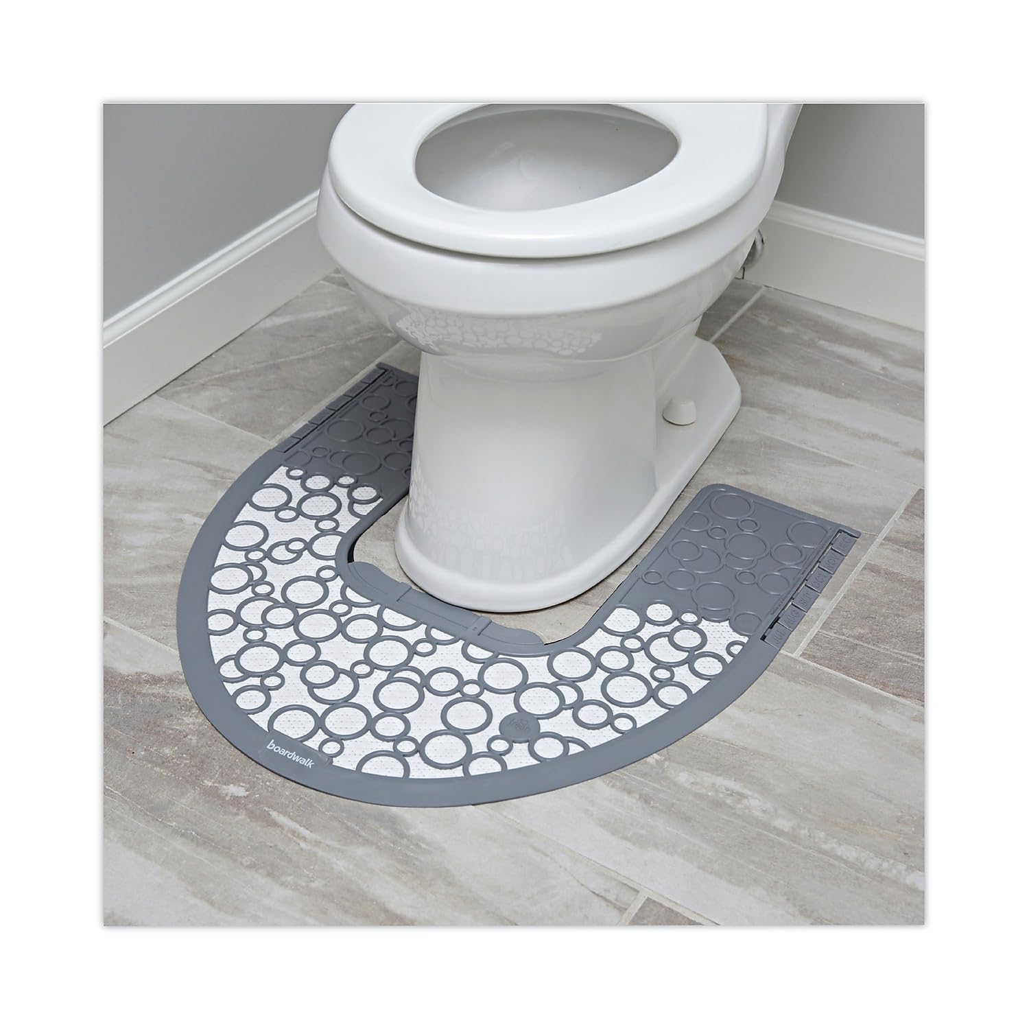 Boardwalk Fcmp000I006M0021430Gry 22 In. X 22 In. Commode Rubber Mat 2.0 - Gray/White (6/Carton)