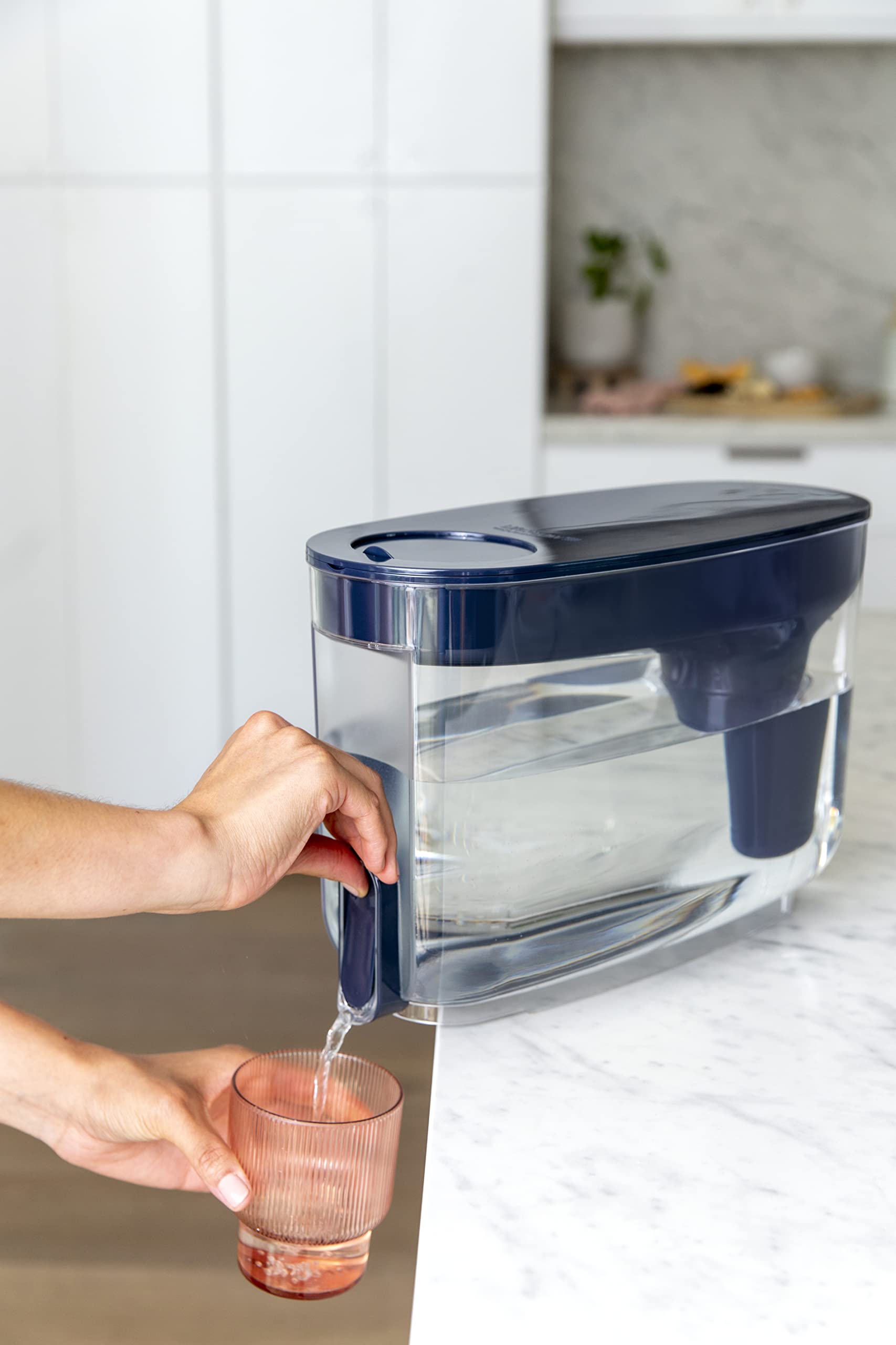 Lifestraw Home- Water Filter Dispenser, 18-Cup, Midnight Blue, Bpa Free For Protection Against Tap Water Contaminants Including