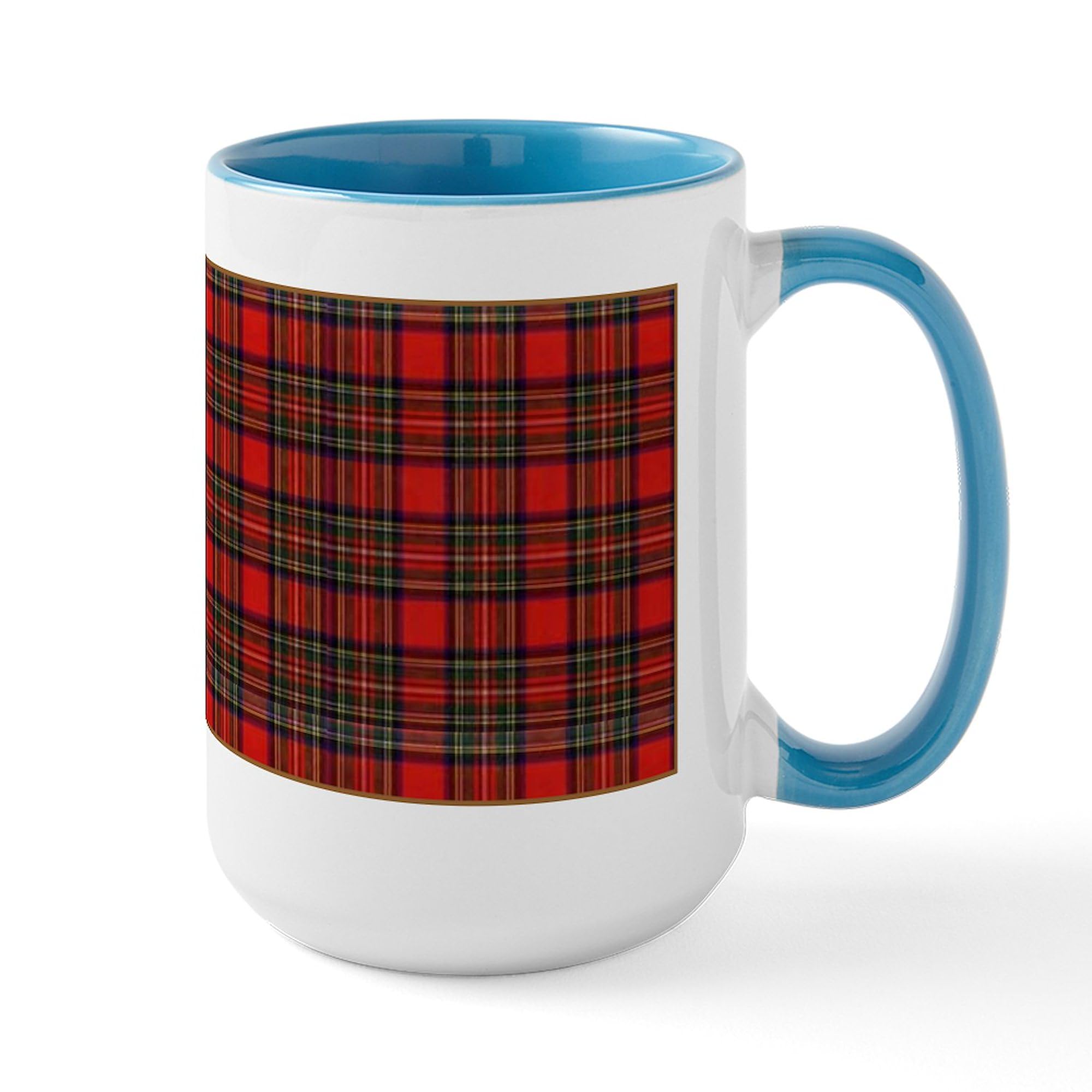 CafePress Red Plaid Large Mug 15 oz (444 ml) Ceramic Coffee Mug